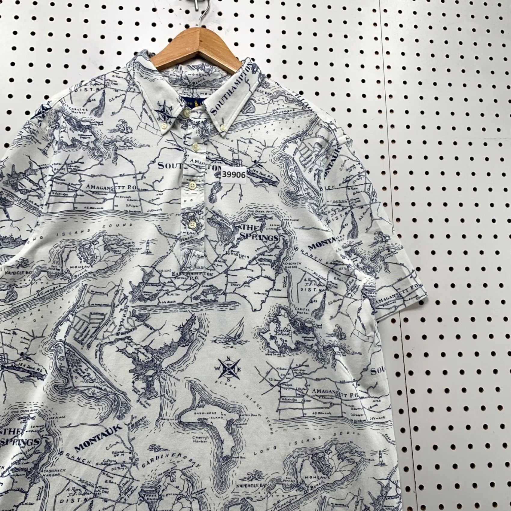 Ralph Lauren VINTAGE Ralph Lauren Shirt Mens XL White Collared Polo Hampton All Over Print 5x28 Size US XL / EU 56 / 4 - 5 Thumbnail