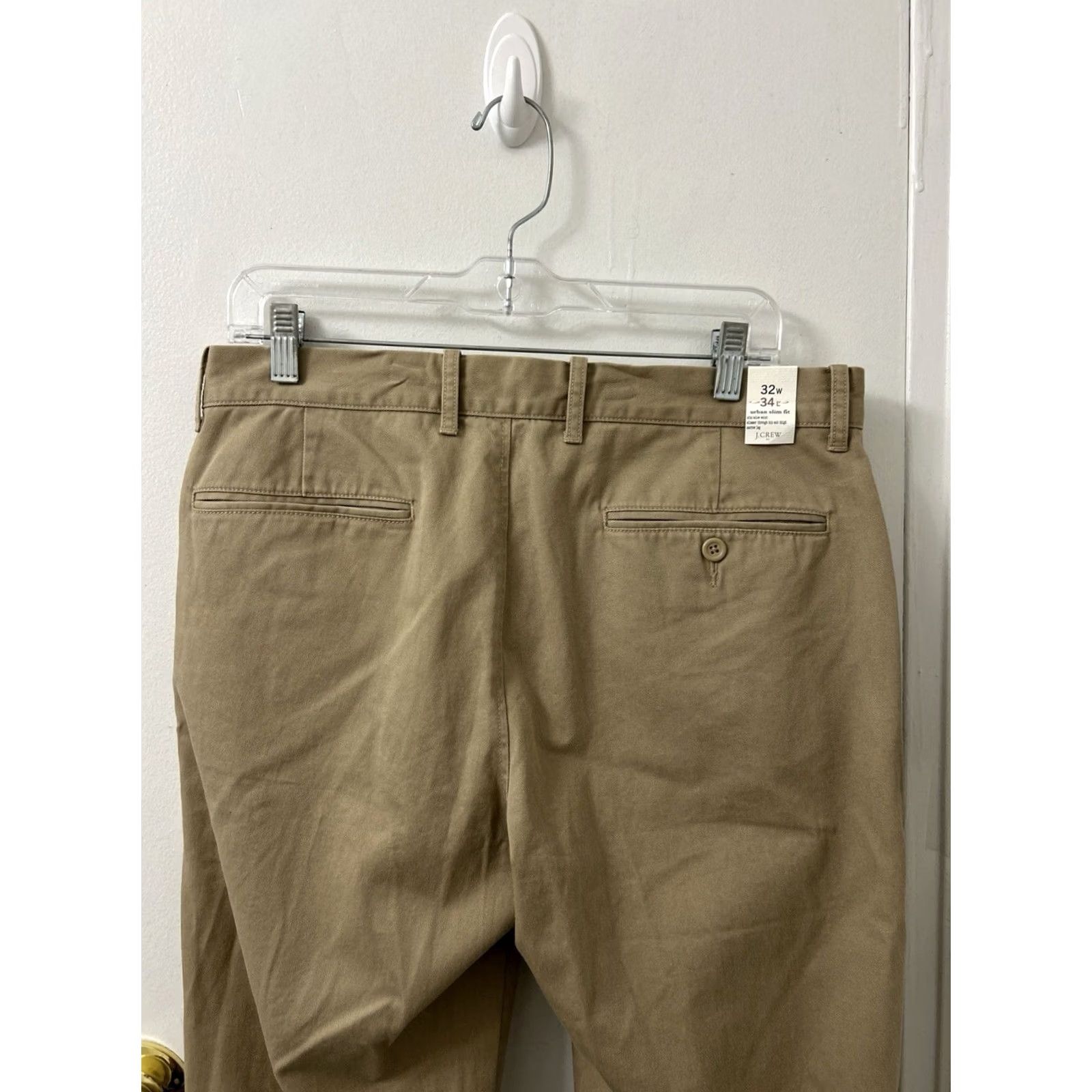 Vintage J. Crew Factory Urban Slim Fit Chinos Pants Mens 32x34 Khaki Tan Slim Fit 5-Pocket Zipper Button Casual Workwear Business Cotton Canvas Size US 32 / EU 48 - 7 Thumbnail