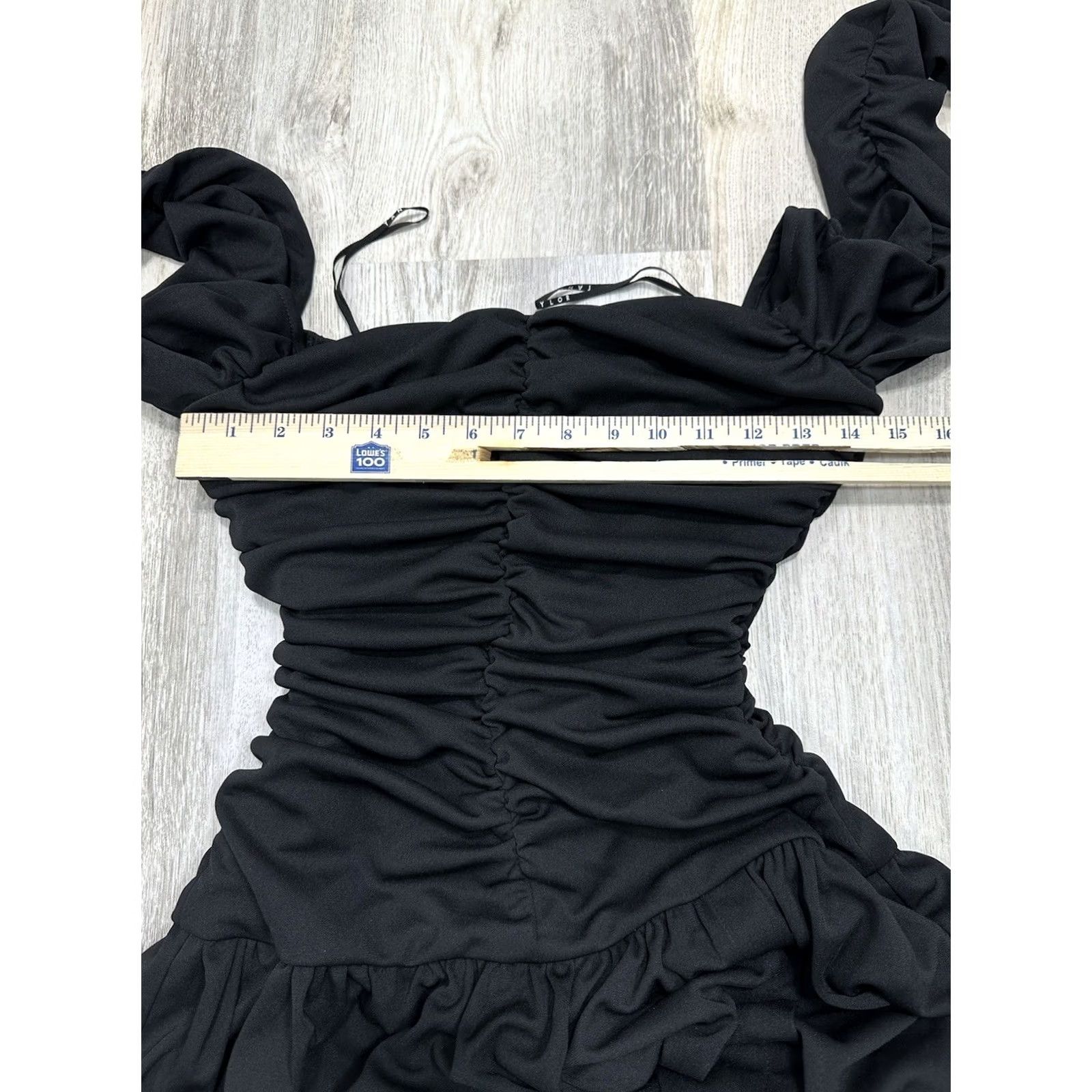 Tanya Taylor TANYA TAYLOR Marla Ruched Long Sleeve Maxi Dress Black Long Slit Gothic Size 2 Size XS / US 0-2 / IT 36-38 - 2 Thumbnail
