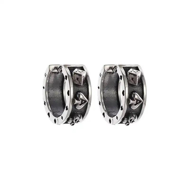 Jewelry × Vintage Vintage Gothic Skull Poker Ace of Spades Earrings Size ONE SIZE - 2 Thumbnail