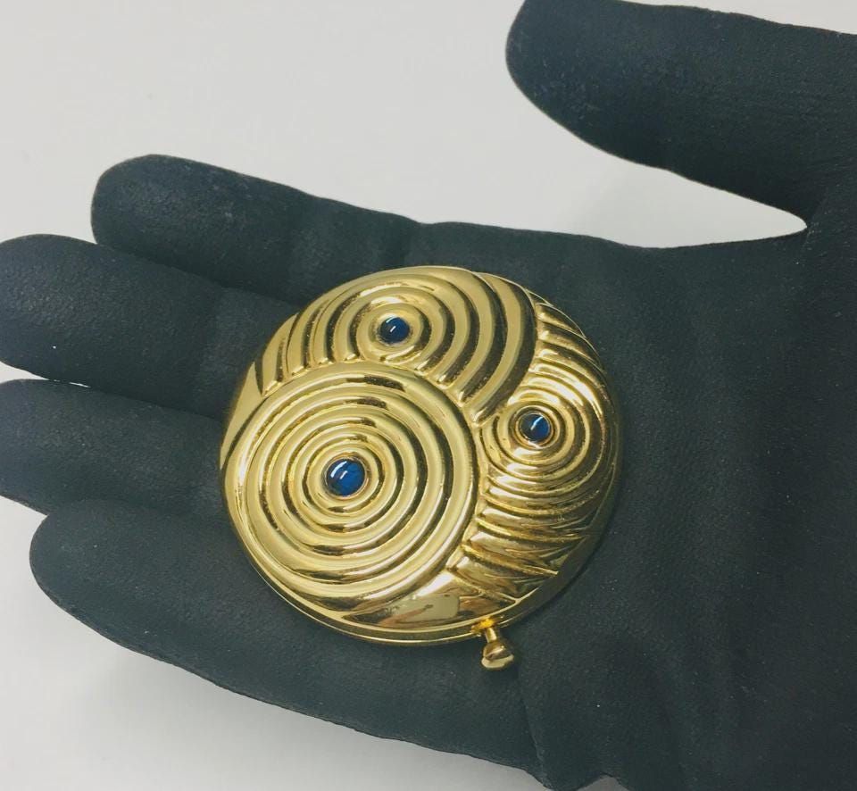 Other Vintage Estee Lauder Gold Swirl Peacock Mini Compact Case Size ONE SIZE - 7 Thumbnail