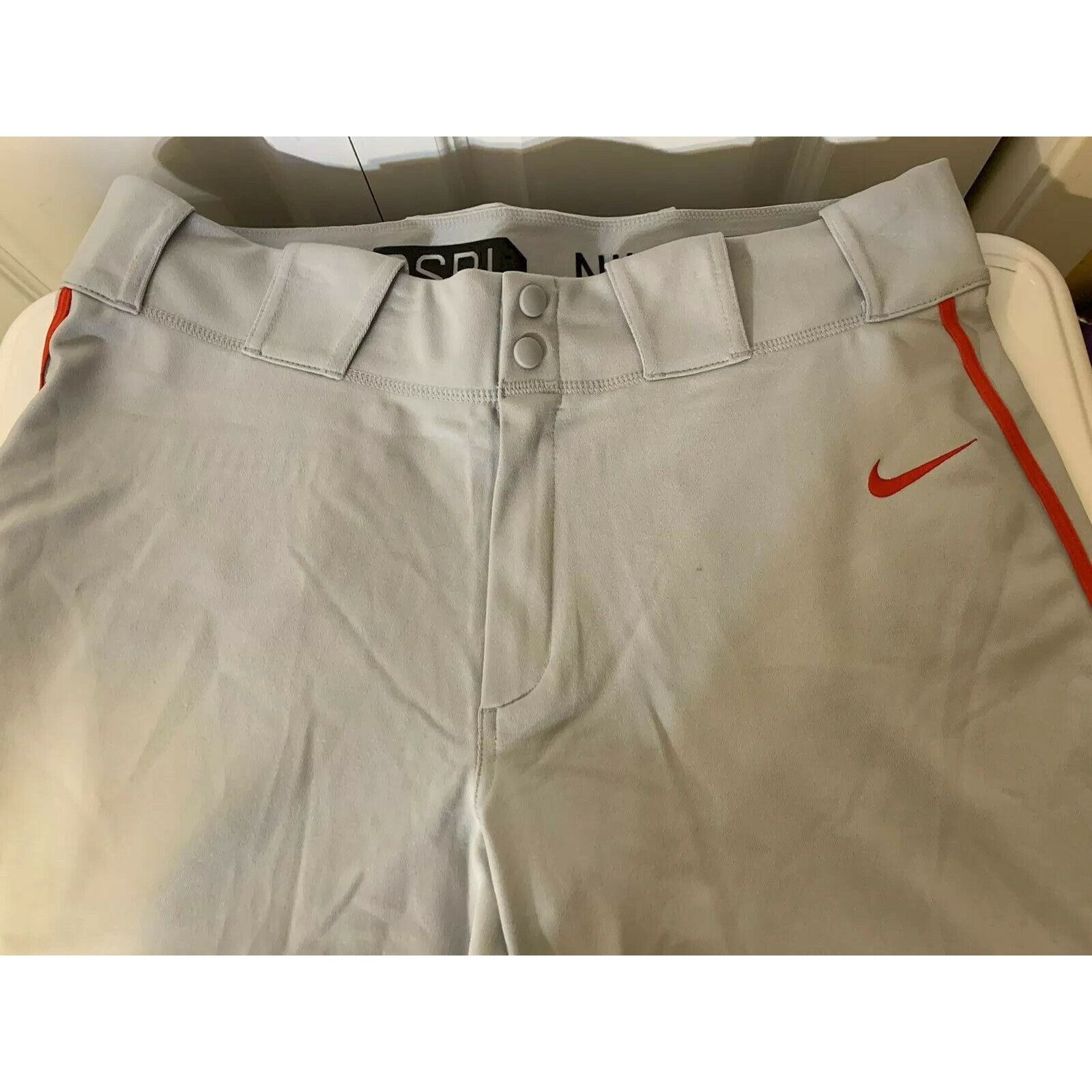 Nike New Nike BSBL Mens Baseball Pants Sz L Gray Red 747225-053 N Size US 34 / EU 50 - 3 Thumbnail