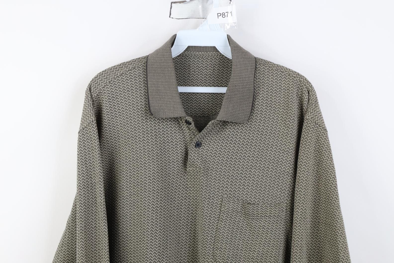 Vintage Vintage 90s Y2K Streetwear Knit Long Sleeve Golf Polo Shirt Size US L / EU 52-54 / 3 - 2 Thumbnail