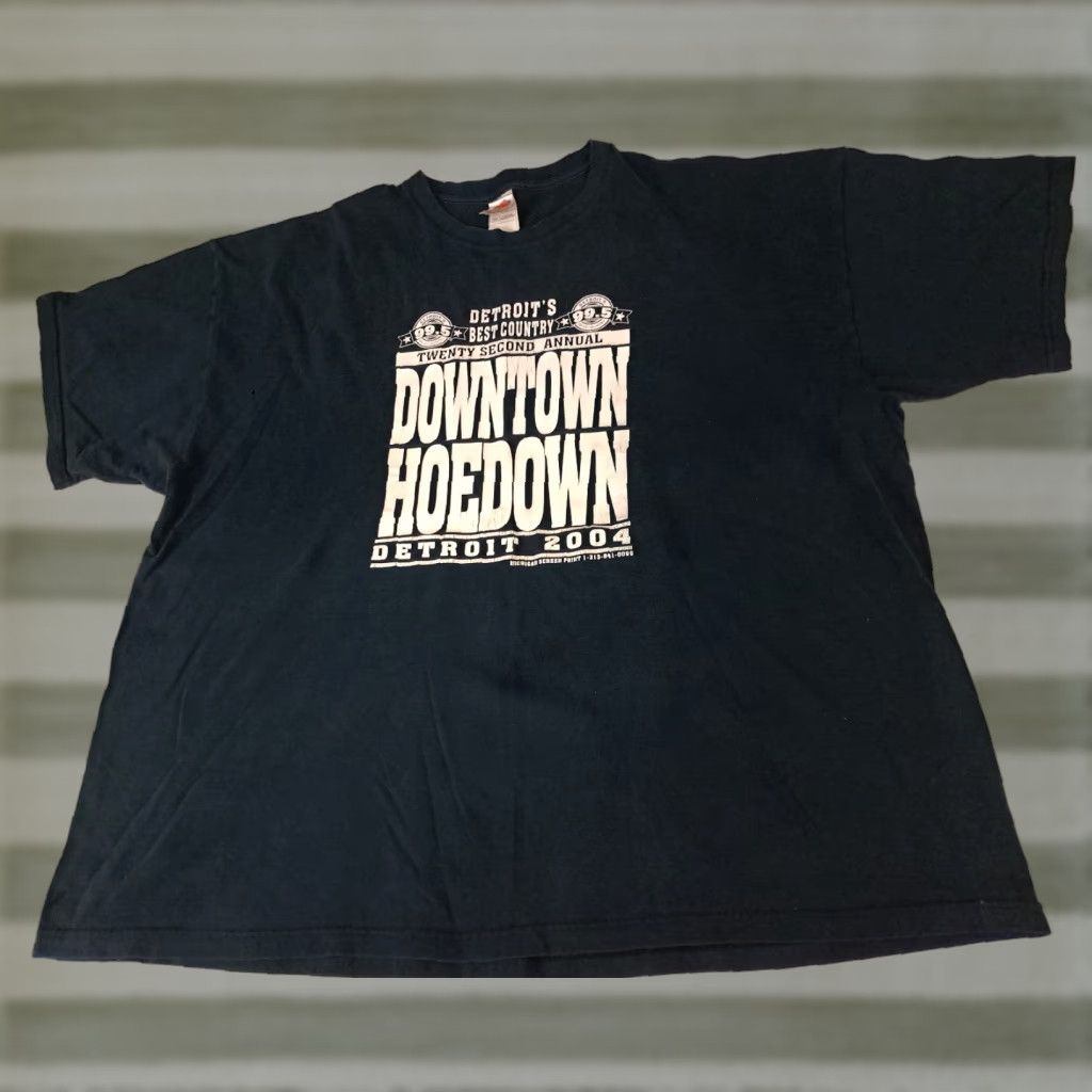 Fruit Of The Loom VINTAGE Detroit 2004 Hoedown Country Music Show T-Shirt 3XL Black Mens Short Sleeve Shirt Size US XXL / EU 58 / 5 - 1 Thumbnail