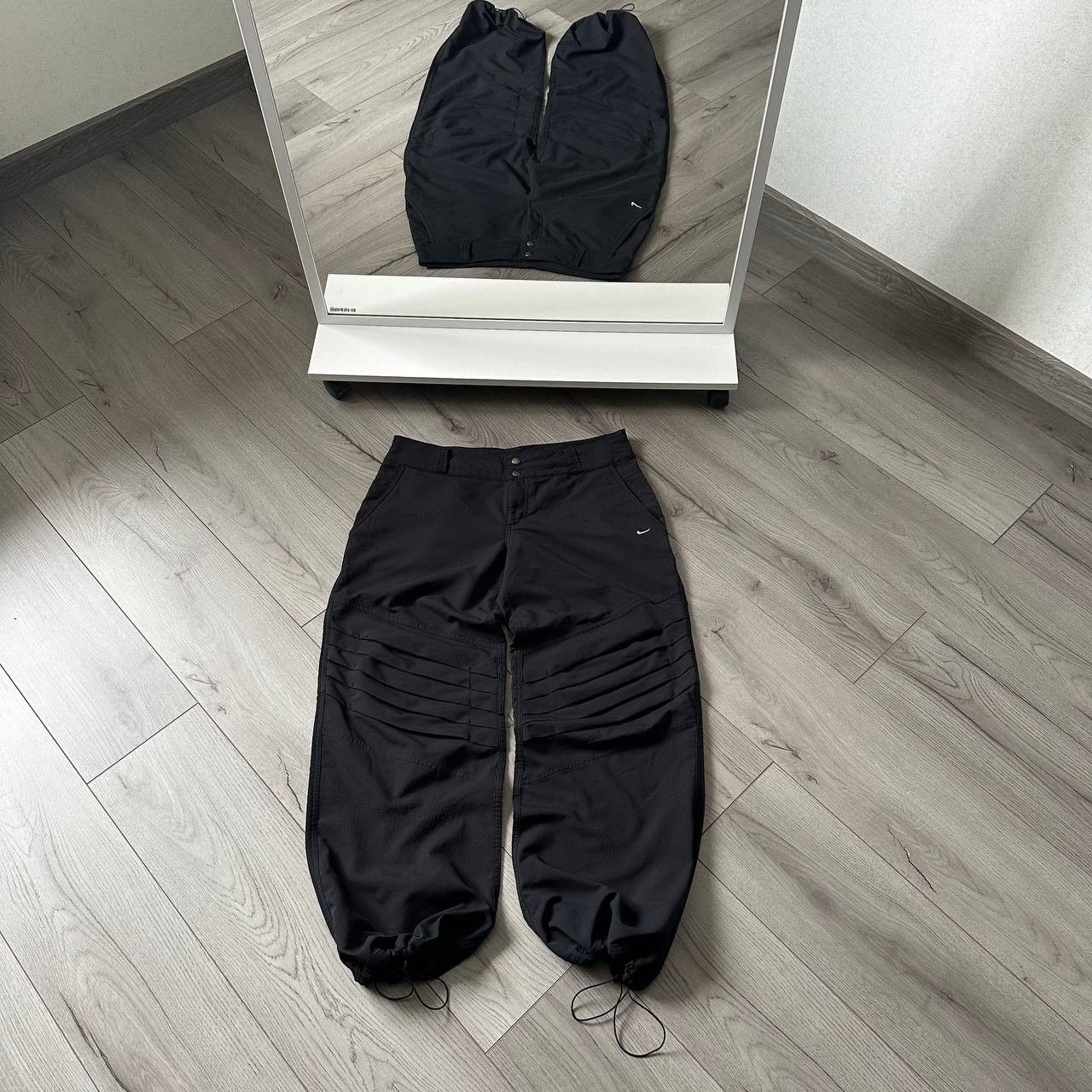Nike × Vintage Nike y2k Vintage Drill Track Pants Baggy Boxy Swoosh Logo Size US 34 / EU 50 - 2 Thumbnail
