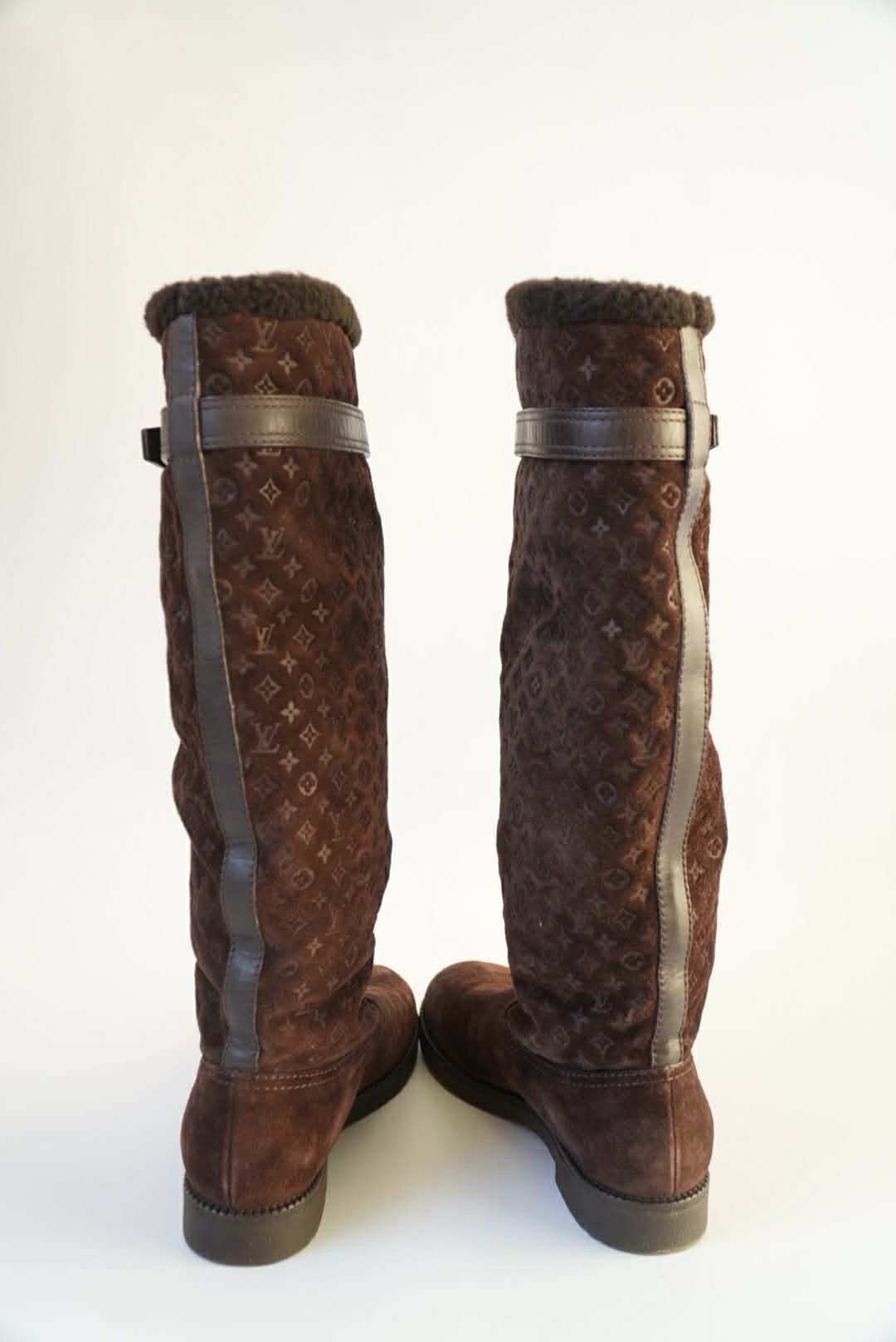 Louis Vuitton Louis Vuitton Brown Monogram Suede Moto Boots Size US 6 / IT 36 - 5 Thumbnail