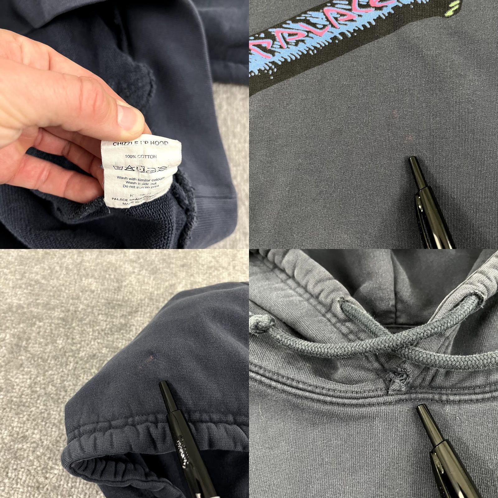 Palace PALACE Hoodie Womens Small Faded Blue Chizzle Up Graphic Skateboards Streetwear Size S / US 4 / IT 40 - 8 Thumbnail
