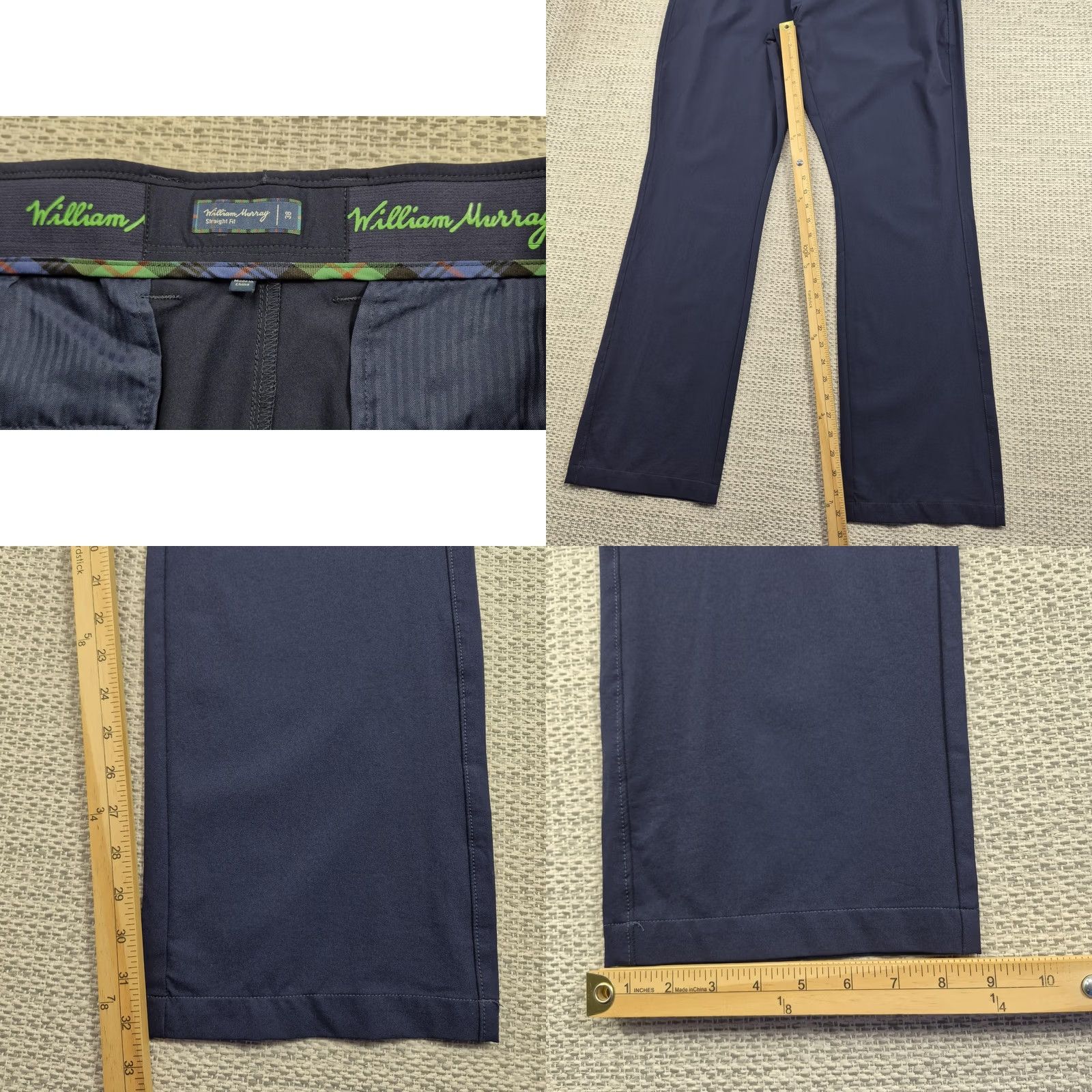 Vintage William Murray Pants Mens 38x32 Blue Khakis Straight Fit Stretch Golf Casual Shirt Hat? Size US 38 / EU 54 - 8 Thumbnail