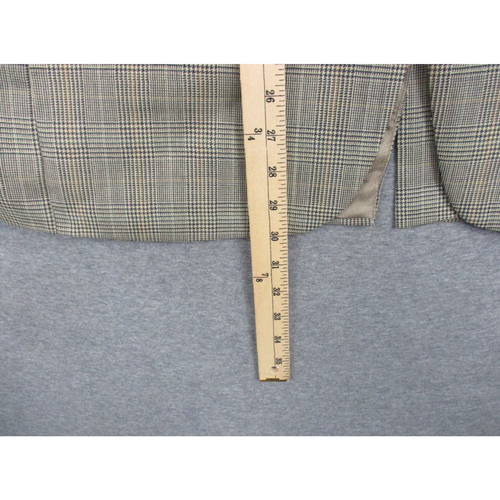 Chaps VINTAGE Chaps Blazer Wool Suit Jacket Sport Coat 40 Gray Plaid Check Size 40R - 2 Thumbnail
