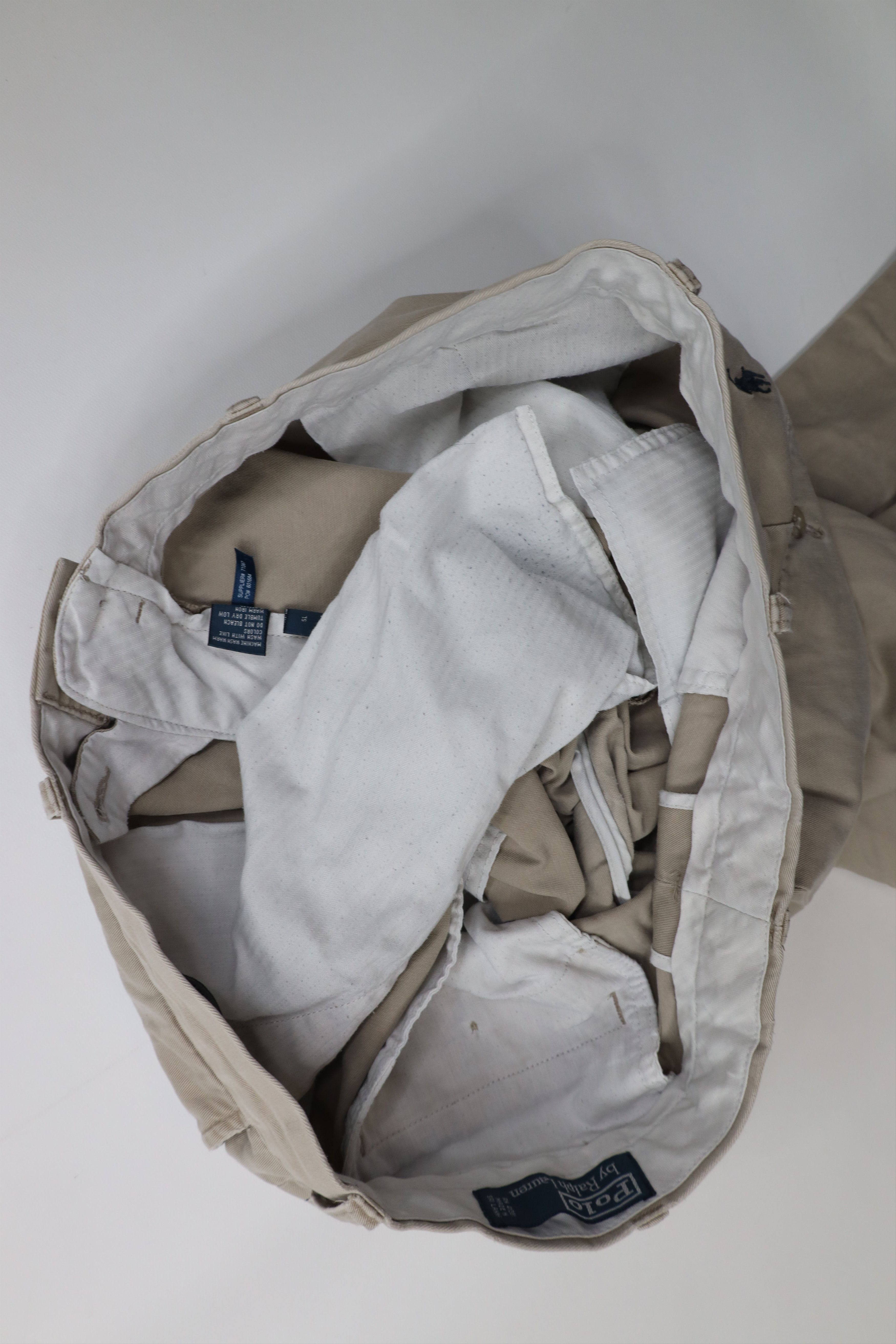 Ralph Lauren Vintage 90s Ralph Lauren Wide Leg Chino Pants Beige Cotton Size US 38 / EU 54 - 12 Thumbnail