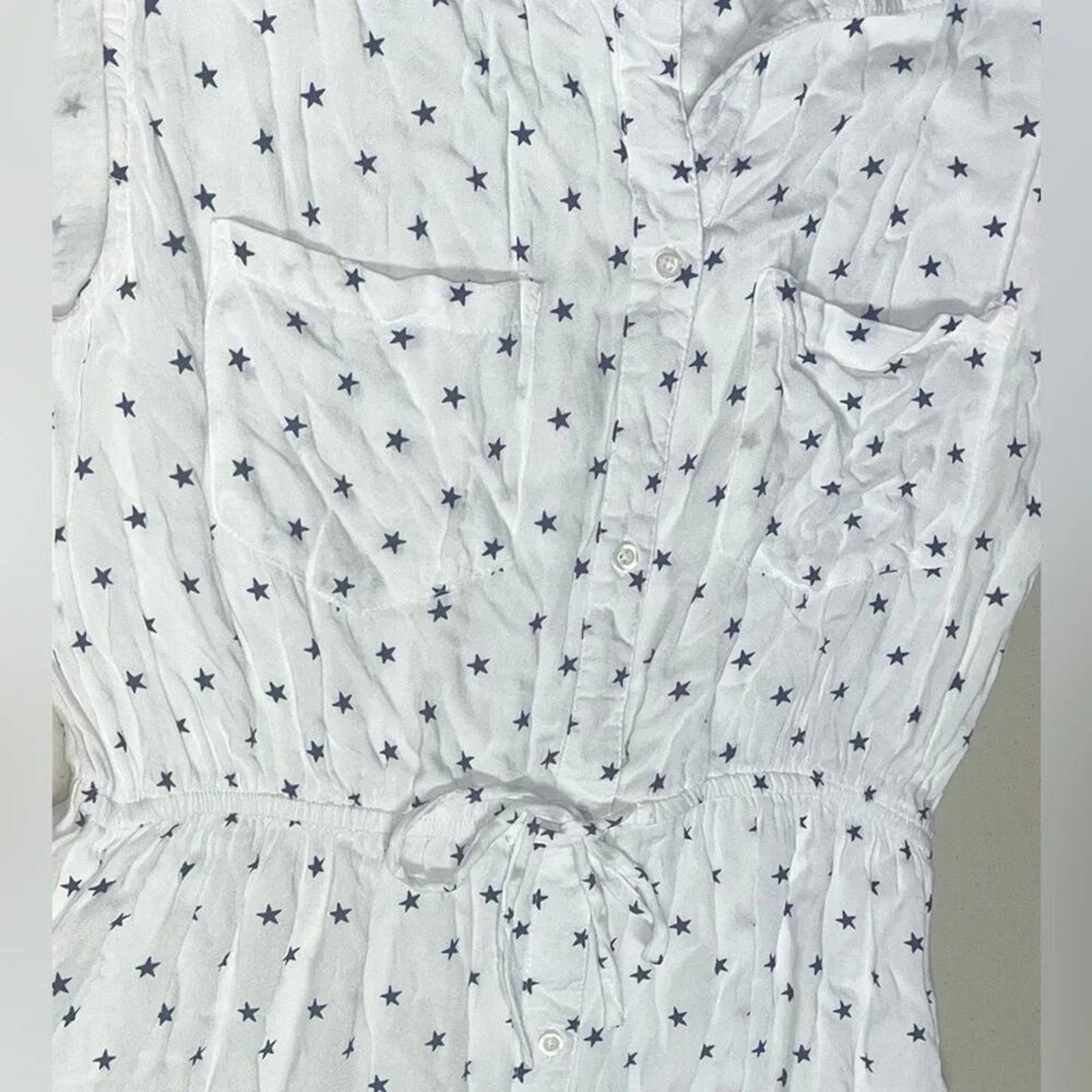The Unbranded Brand Japna for Anthropologie star print button up mini dress, Lg Size L / US 10 / IT 46 - 3 Thumbnail