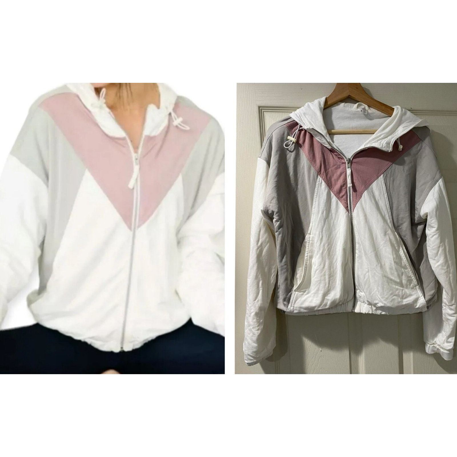 & Other Stories Zyia Active Women's Large Jacket White Gray Pink S A001795 Size S / US 4 / IT 40 - 1 Thumbnail