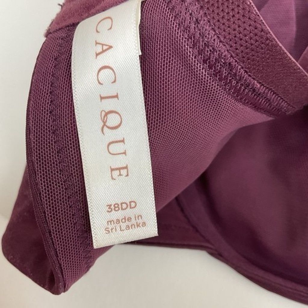 Other Cacique Unlined Plunge Underwire Back Closure Bra Women 38DD Size ONE SIZE - 2 Thumbnail