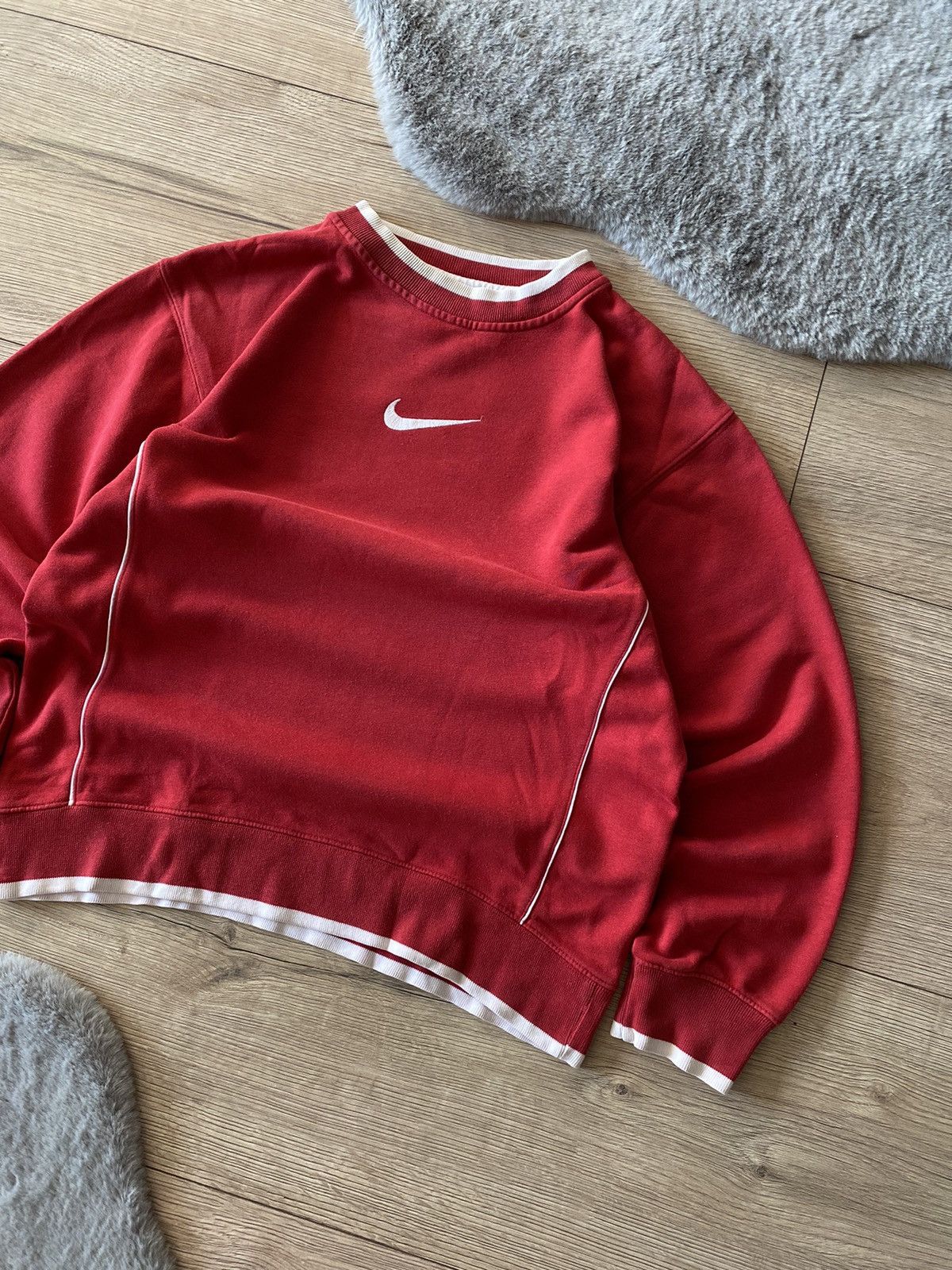 Nike × Vintage NIKE CENTER SWOOSH BOXY DRILL Y2K VINTAGE SWEATSHIRT Size US S / EU 44-46 / 1 - 4 Thumbnail