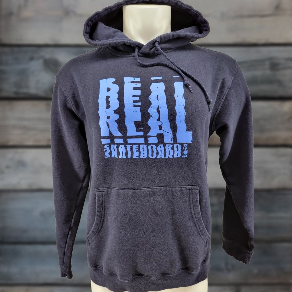 Girl Skateboards REAL SKATEBOARDS Hoodie Distressed Pullover SCANNER Navy Blue Size Medium Mens Size US S / EU 44-46 / 1 - 1 Thumbnail