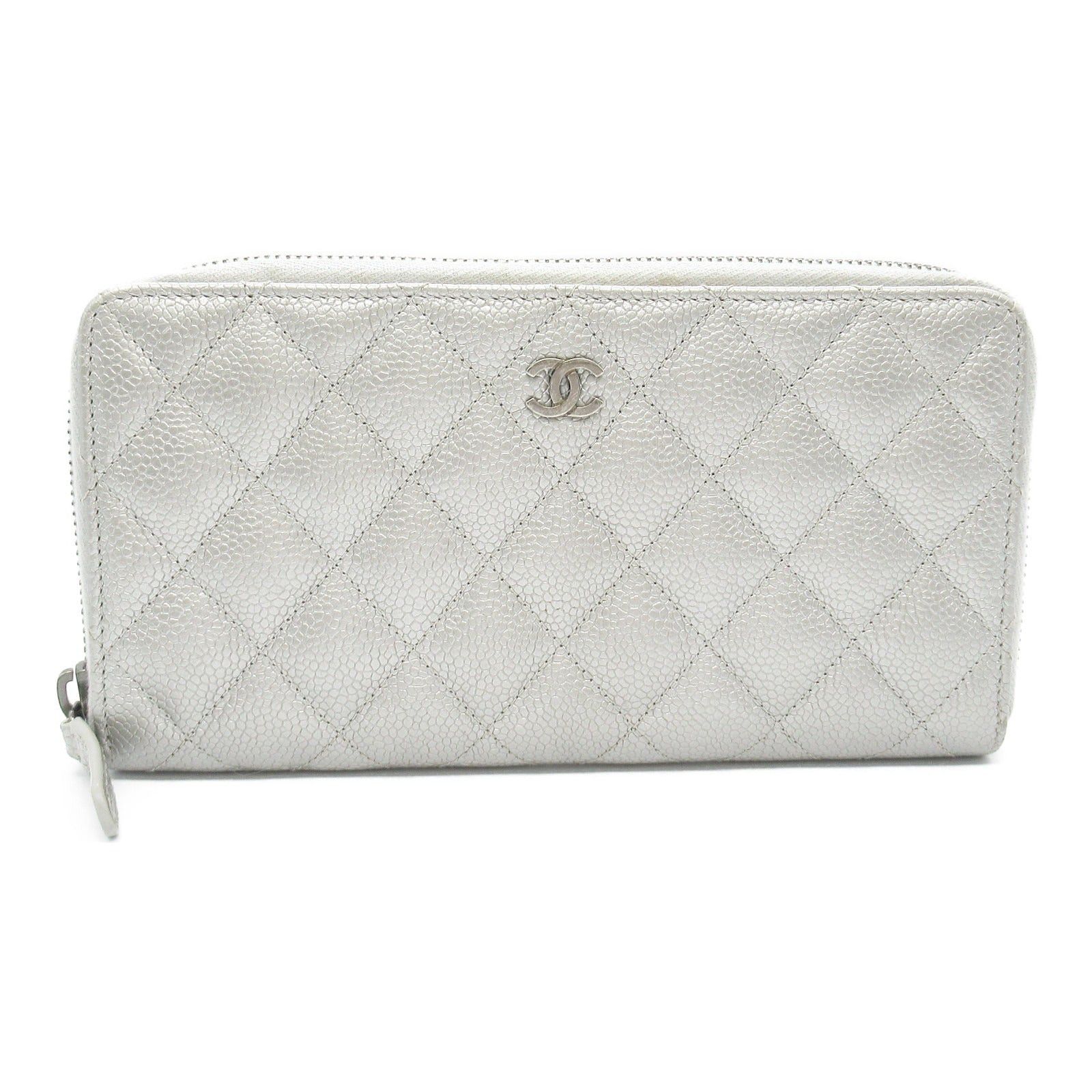 Chanel Chanel Matelasse Round Long Wallet Zipper Leather Grained Calfskin Silver Hardware Size ONE SIZE - 1 Thumbnail