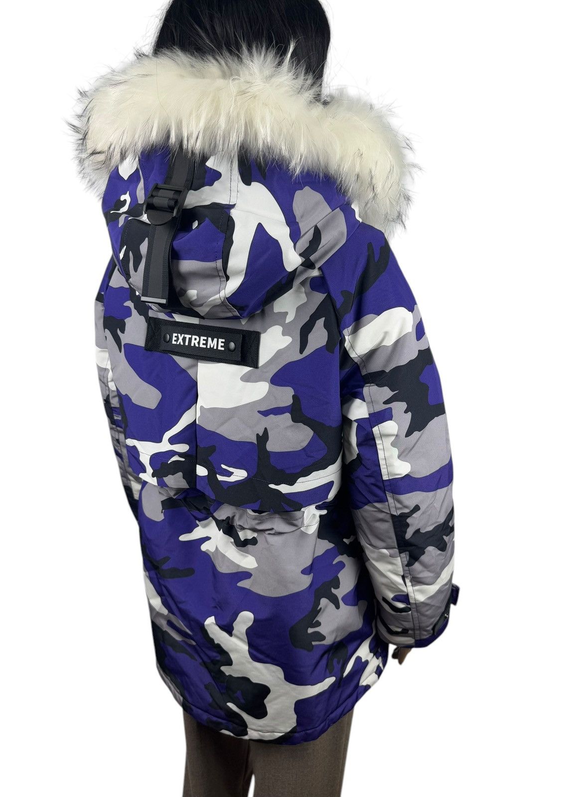 Designer Bosideng Camouflage Extreme Cold Down Parka Fur Trim Hooded Size S / US 4 / IT 40 - 9 Thumbnail