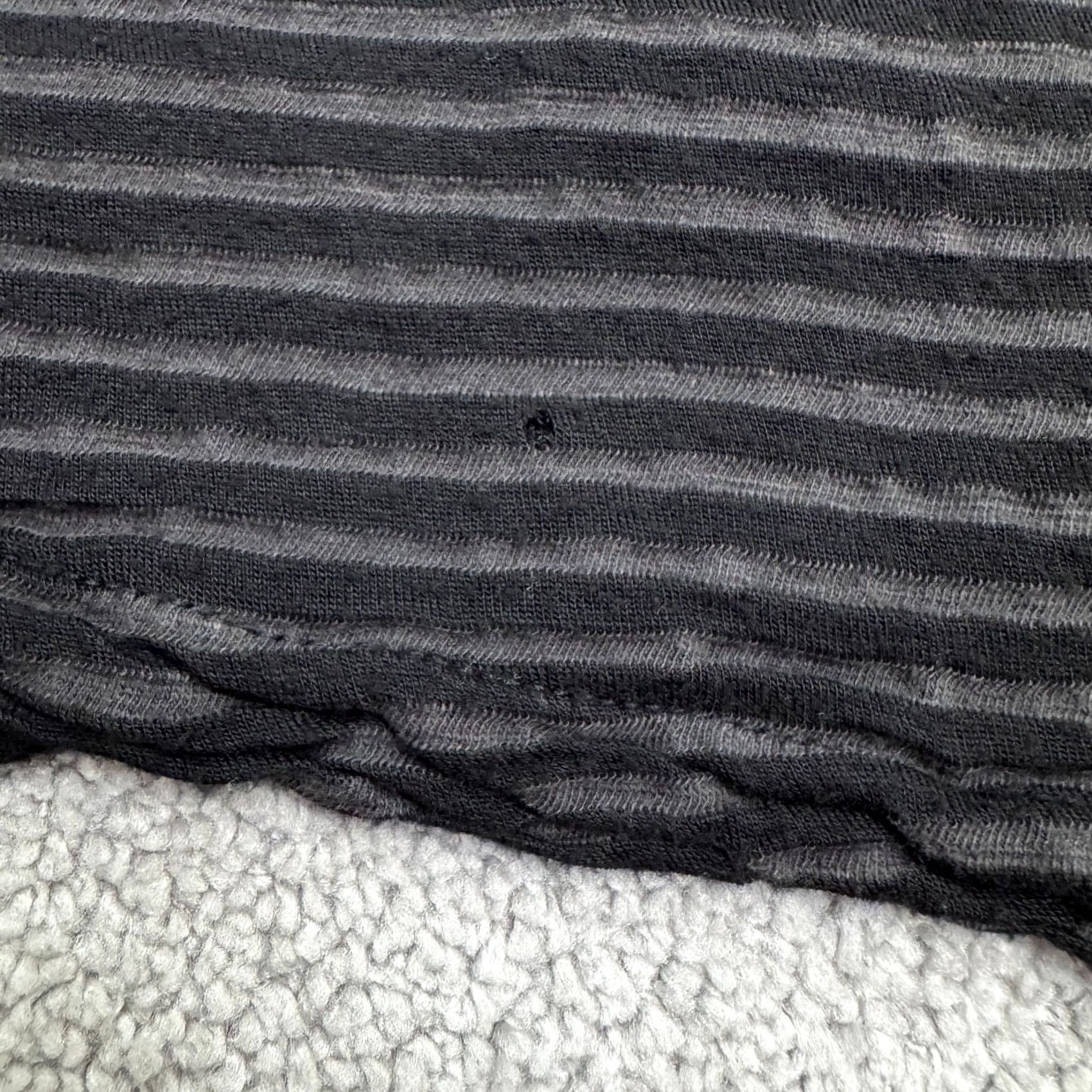 Vintage Grayson Cardigan Sweater Womens Medium Black Gray Striped Open Front Wrapped Size M / US 6-8 / IT 42-44 - 4 Thumbnail
