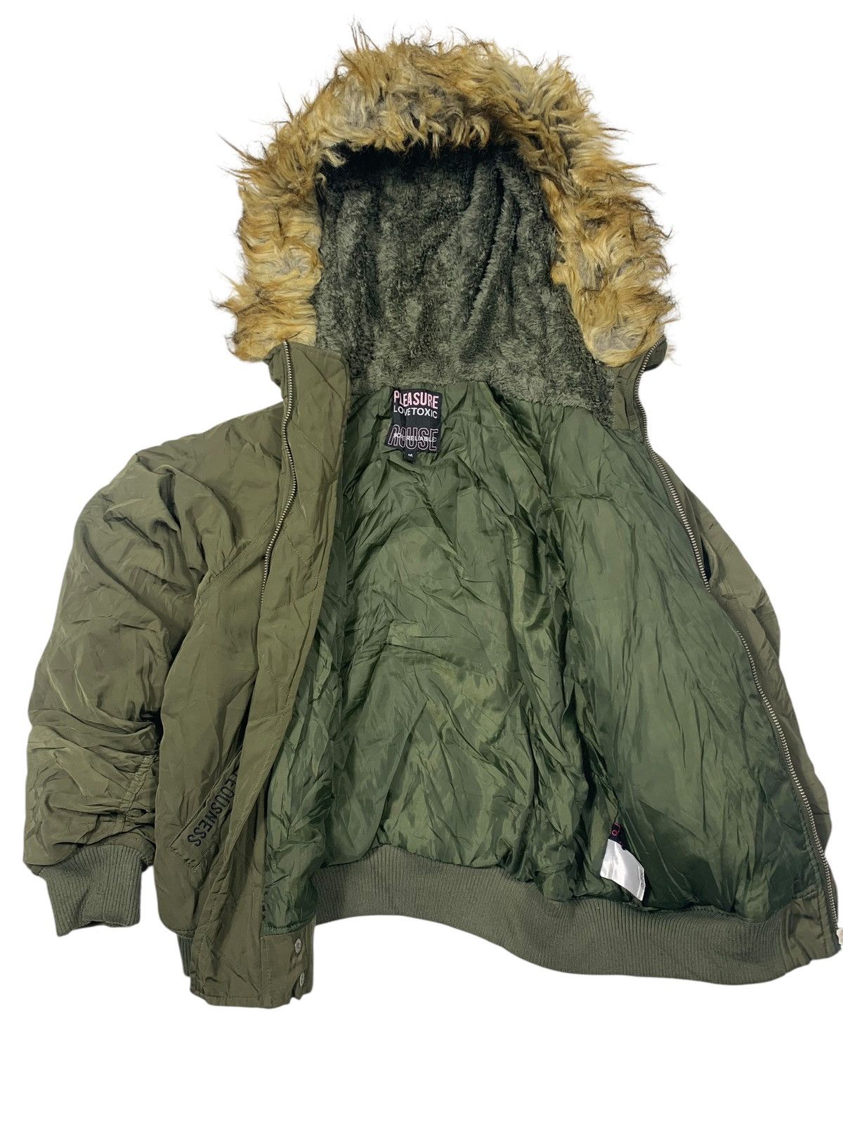 Tornado Mart PLEASURE LOVE TOXIC - Bomber Fur Jacket Size US M / EU 48-50 / 2 - 5 Thumbnail