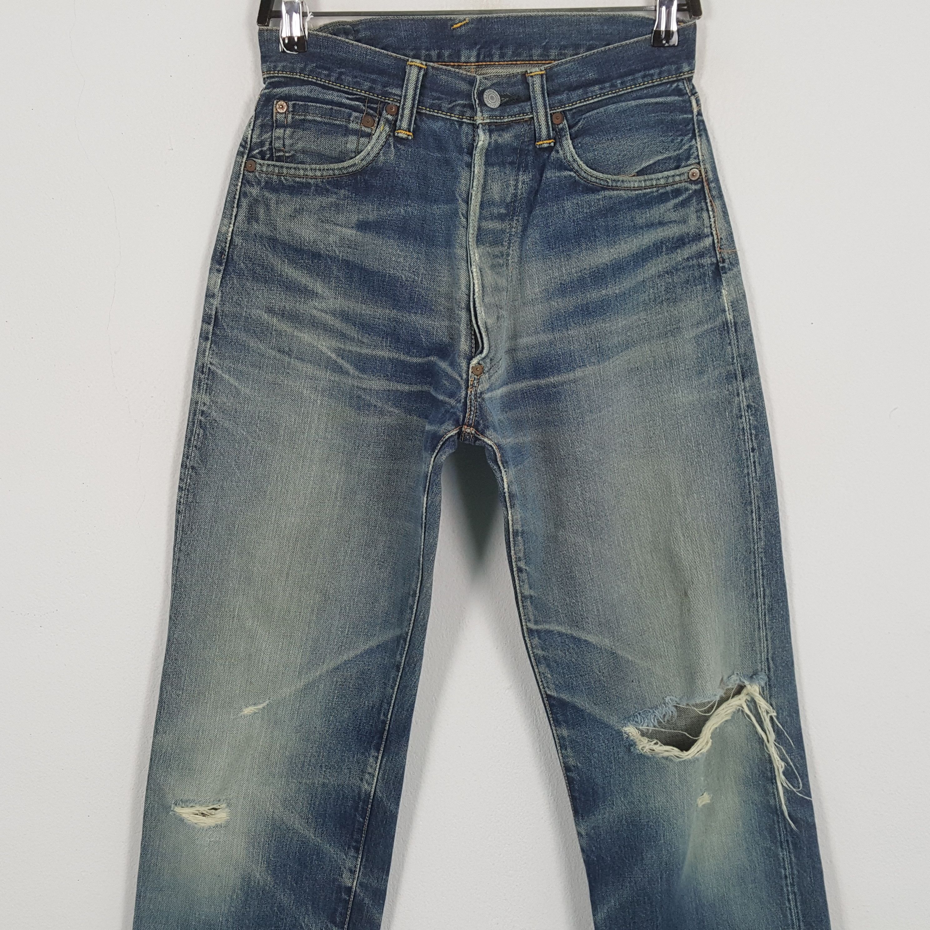 Evisu EVISU Japanese Streetwear Custom Daicock Distressed Jeans Size US 27 - 5 Thumbnail