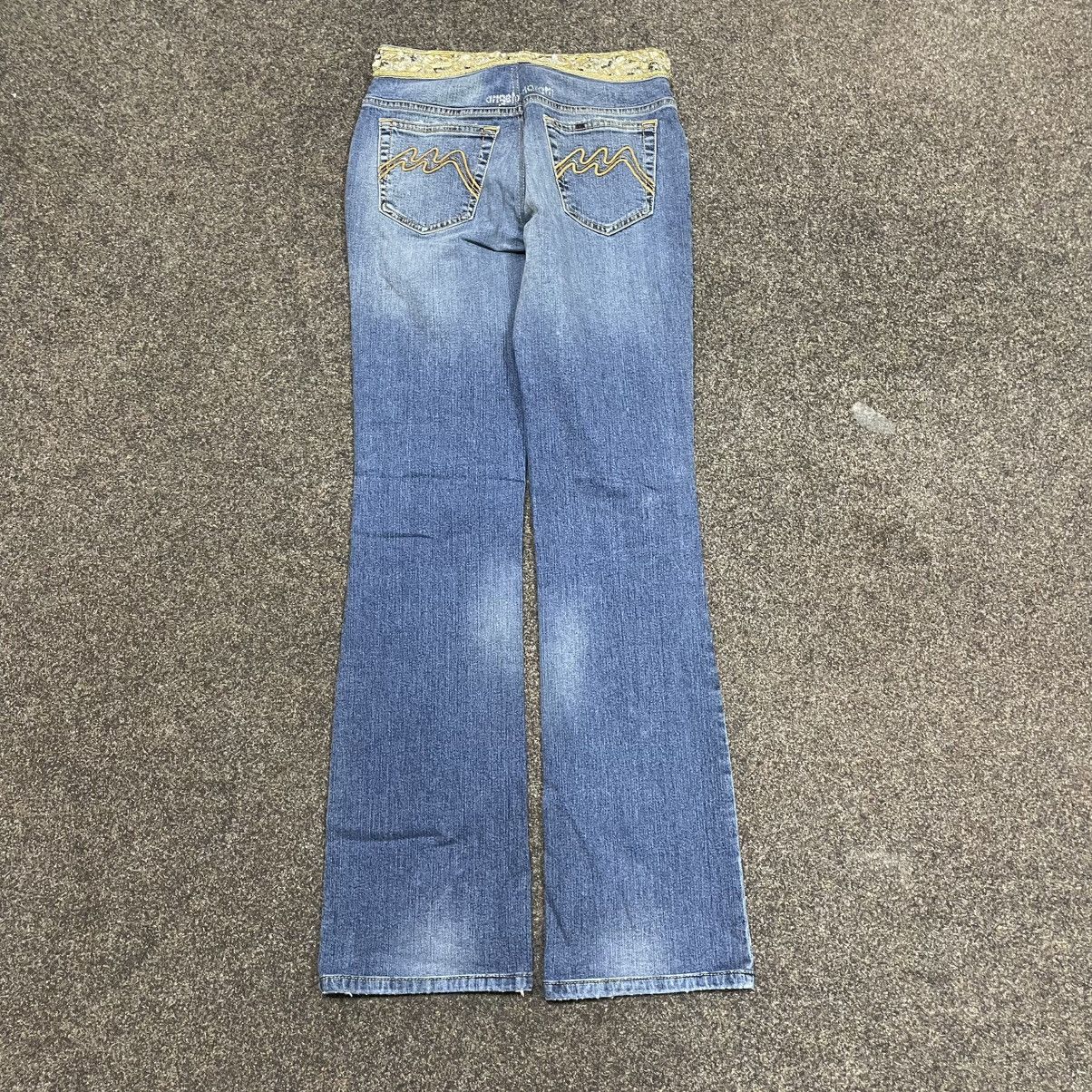 Vintage Vintage Y2K Flare Jeans Sun Faded 90s Streetwear Logo Boxy Size 32" / US 10 / IT 46 - 2 Thumbnail