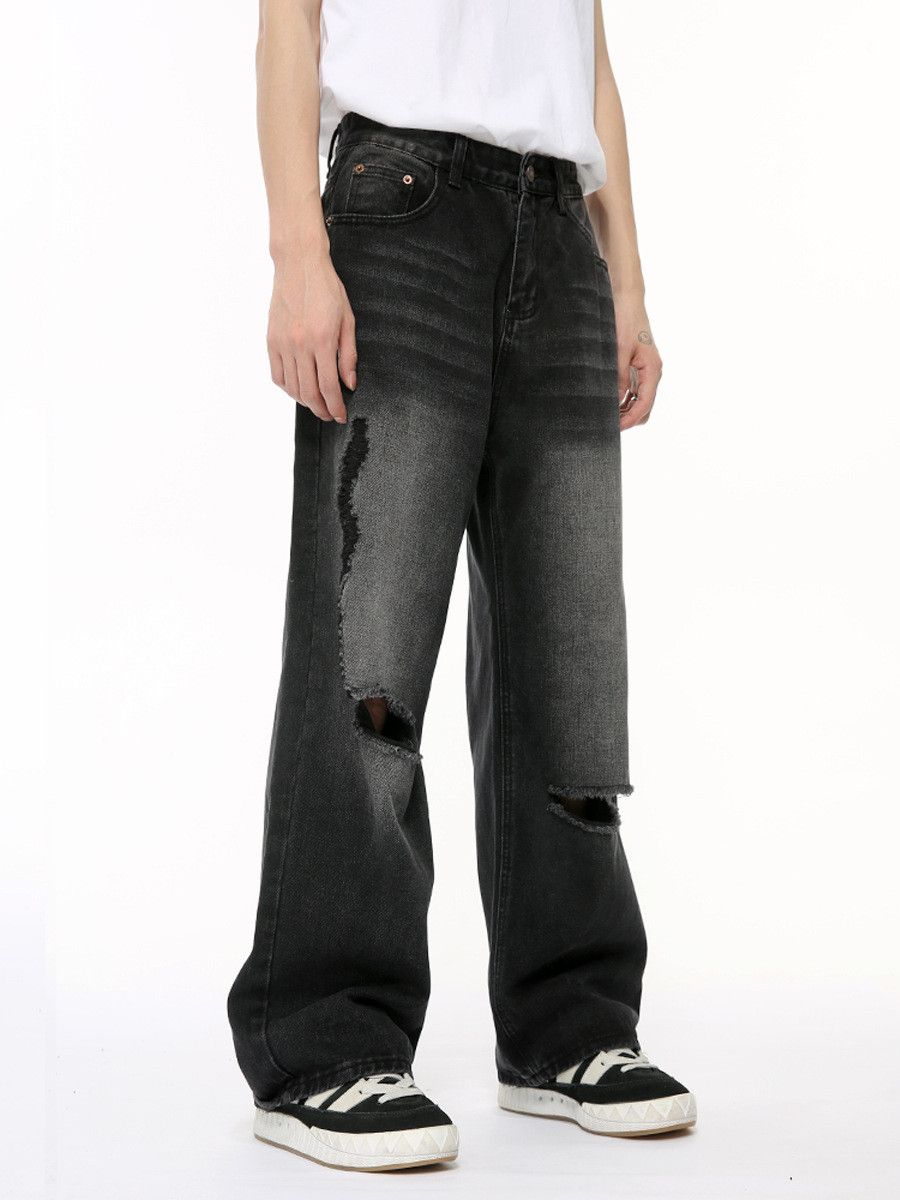Jean Men's retro straight-leg ripped jeans Size US 32 / EU 48 - 4 Thumbnail