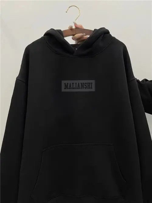 VIBE Vintage Letter Print Thickened Loose Hooded Sweatshirt Size US L / EU 52-54 / 3 - 1 Thumbnail