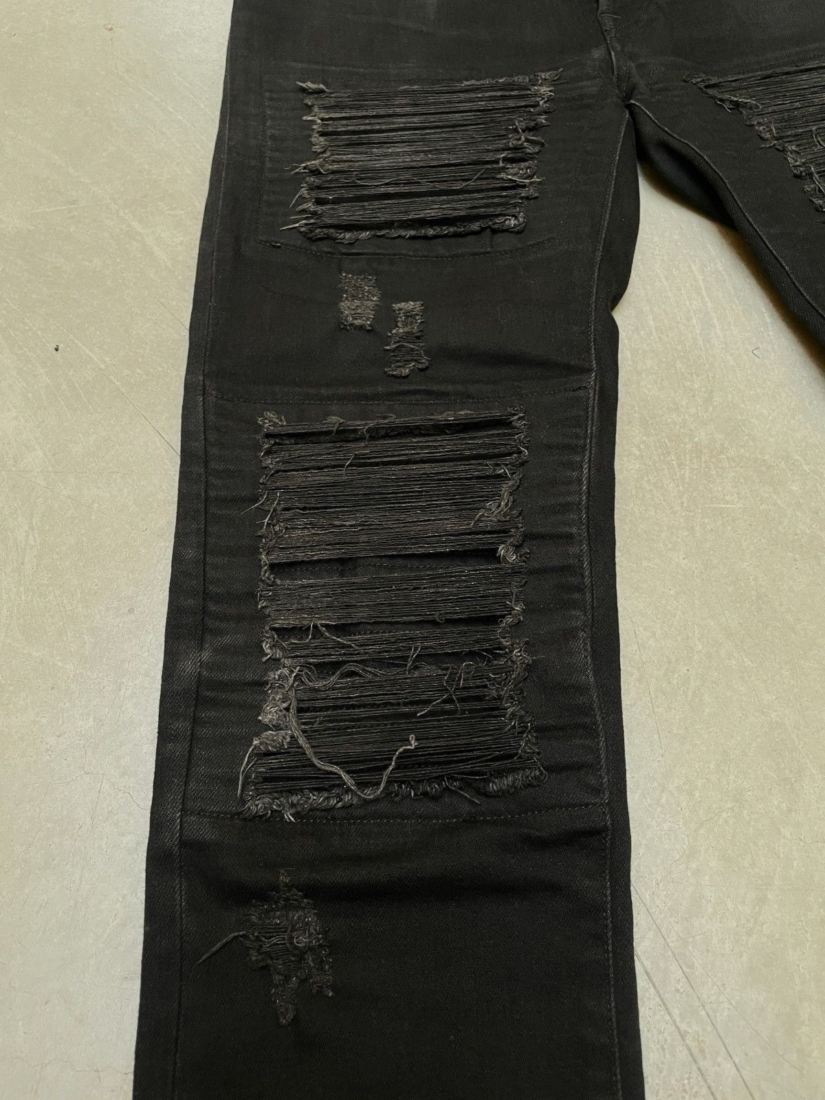 Marcelo Burlon Marcelo Burlon Distressed Black Denim Jeans 30 Italy Size US 30 / EU 46 - 6 Thumbnail