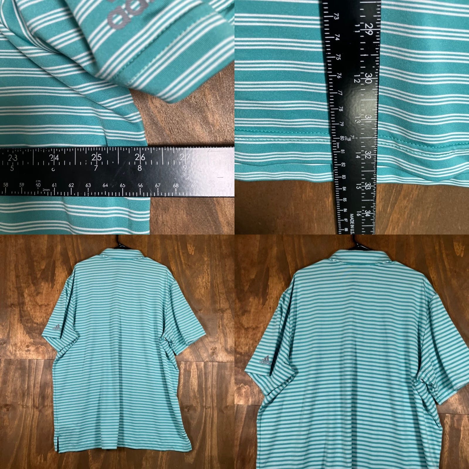 Adidas Adidas Polo Shirt Green Striped Golf Short Sleeve 2XL Men Athletic Big & Tall Casual Activewear | All Seasons, Quick Dry, Breathable Size US XXL / EU 58 / 5 - 8 Thumbnail