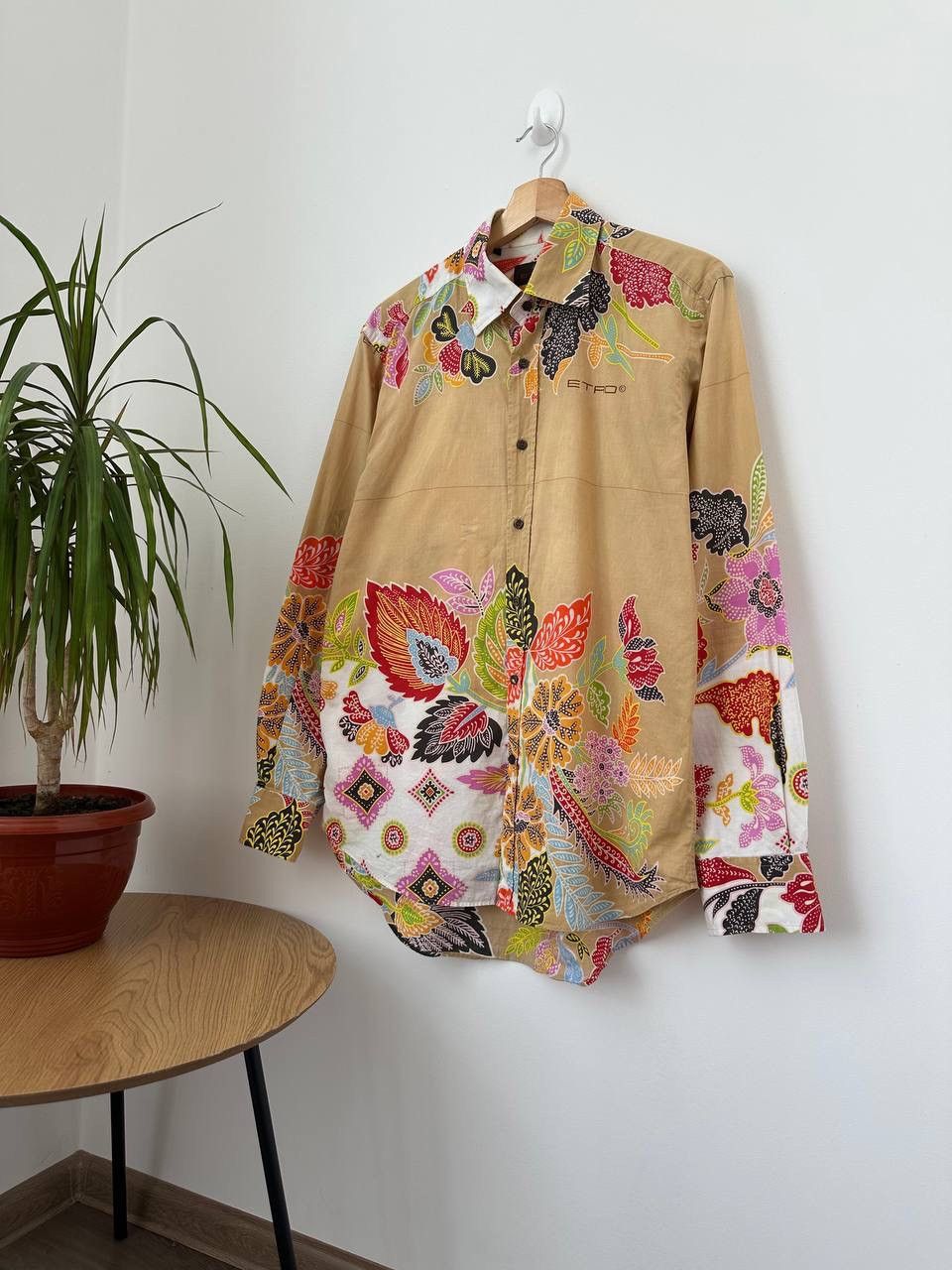 Etro × Vintage Vintage Etro Flowers Beige Womens Shirt Size L / US 10 / IT 46 - 3 Thumbnail