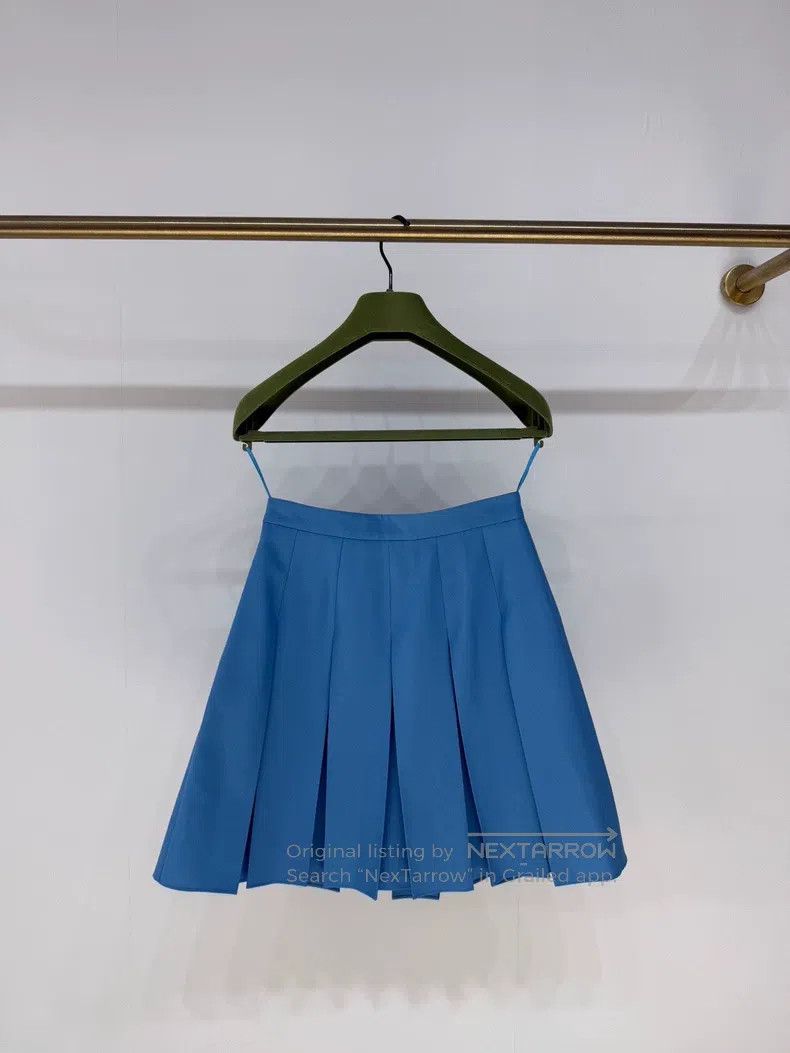 Gucci Gucci Blue Pleated GG Gold Buckle Skirt Size 24" / US 00 / IT 34 - 2 Thumbnail