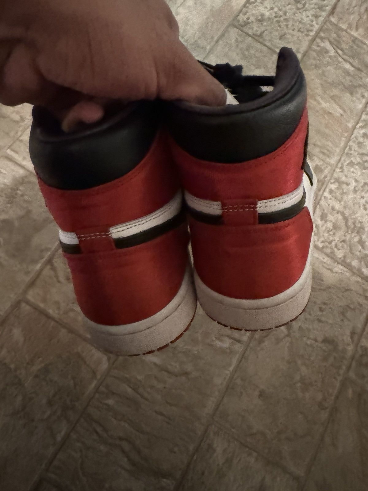 Jordan Brand Air Jordan 1 Satin Black Toe Size US 7.5 / EU 40-41 - 4 Thumbnail