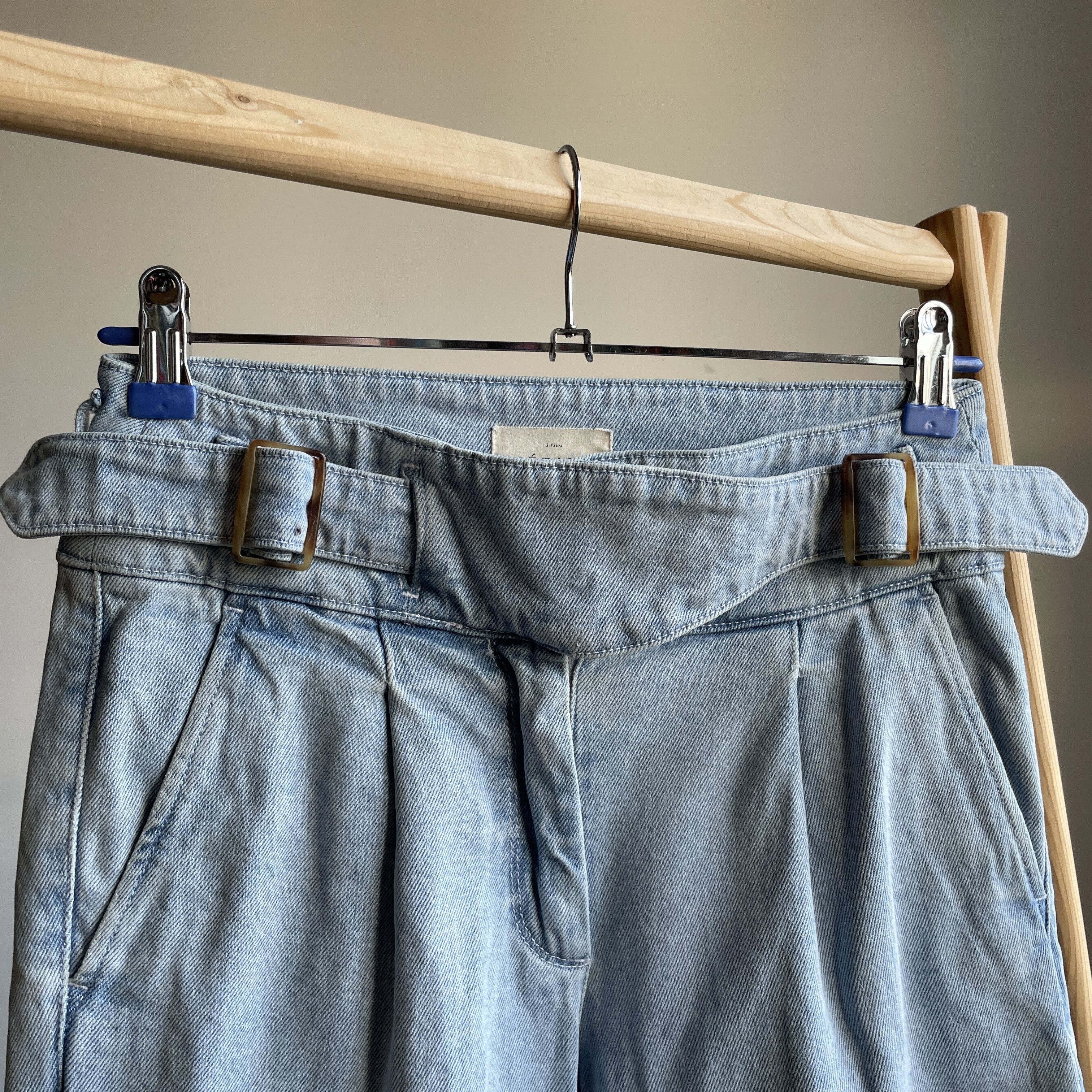 Sezane Sezane Franck Buckled Waist High Rise Jeans Size EUR 36 Size 25" / US 0 / IT 36 - 5 Thumbnail