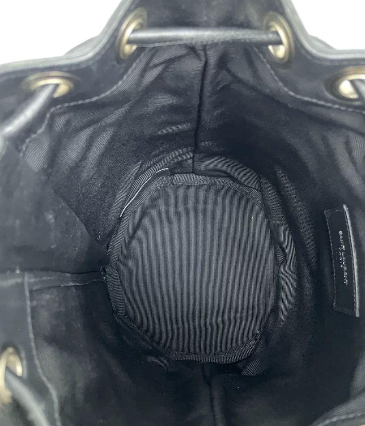 Saint Laurent Paris × Yves Saint Laurent SAINT LAURENT Black Leather Zipper Motorcycle Bucket Bag Size ONE SIZE - 7 Thumbnail