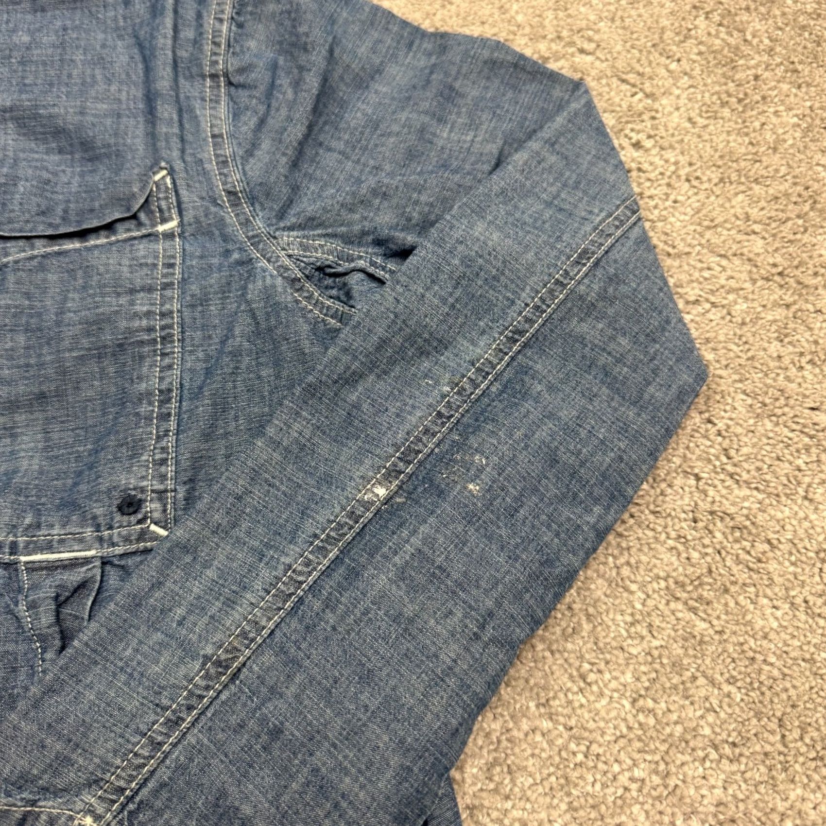 Vintage Duluth Chambray Cotton Button Down Shirt Shacket Womens Small Blue Top Organic Size S / US 4 / IT 40 - 6 Thumbnail