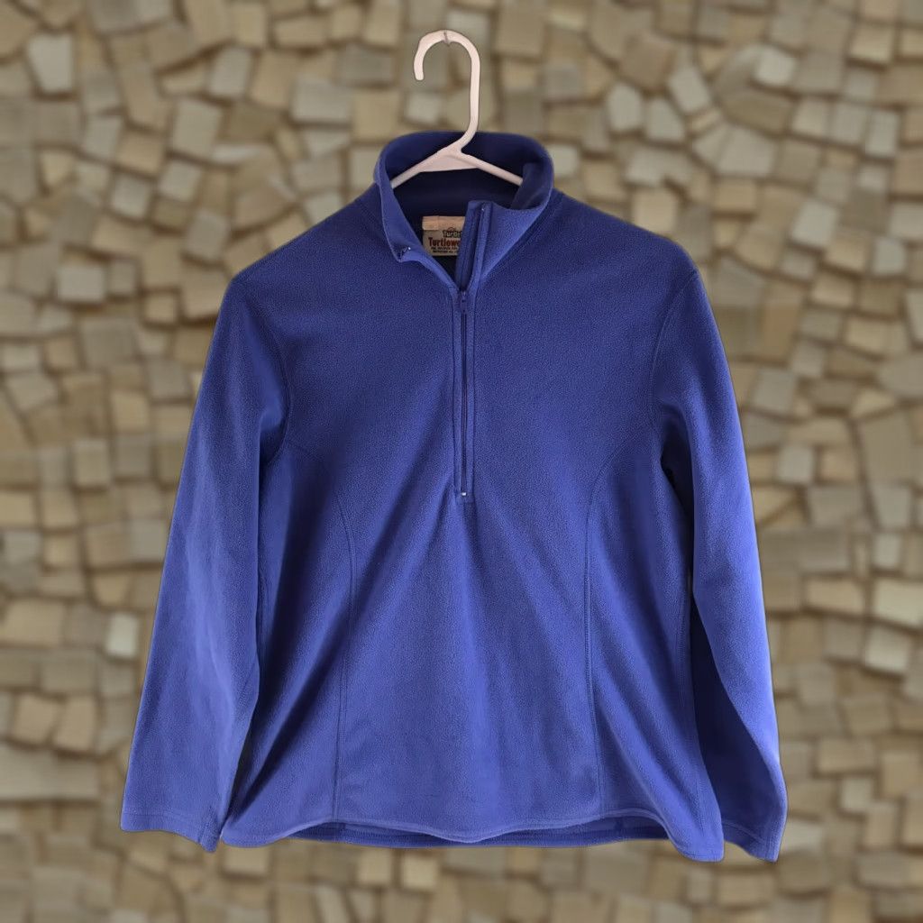 Vintage Turtle Fur Sweater Women Size Medium Blue Pullover Fleece Half Zip Long Sleeve Size M / US 6-8 / IT 42-44 - 1 Thumbnail