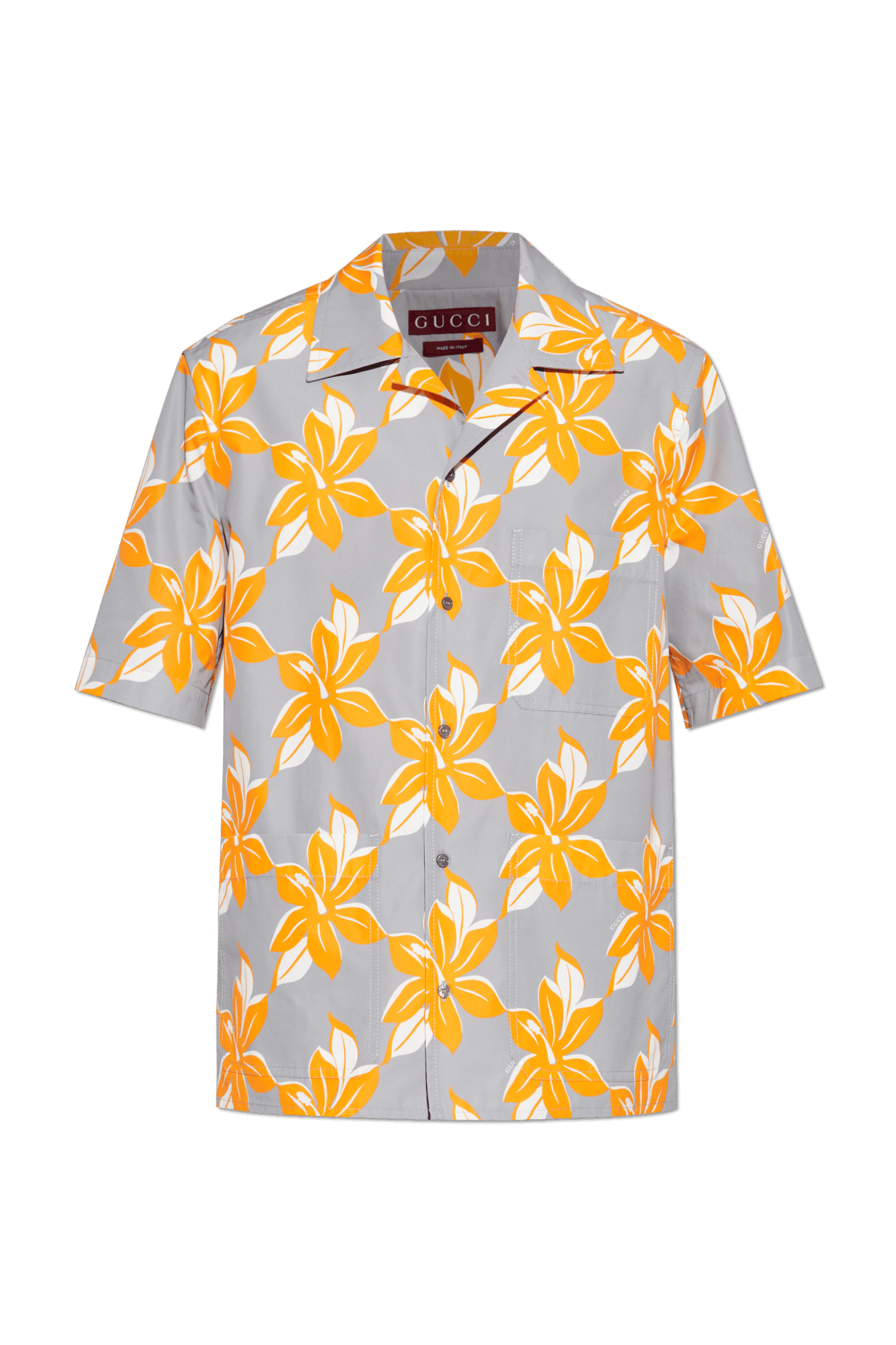 Gucci o1la5ras0426 Printed Cotton Poplin Shirt in Multicolor Size US M / EU 48-50 / 2 - 1 Thumbnail