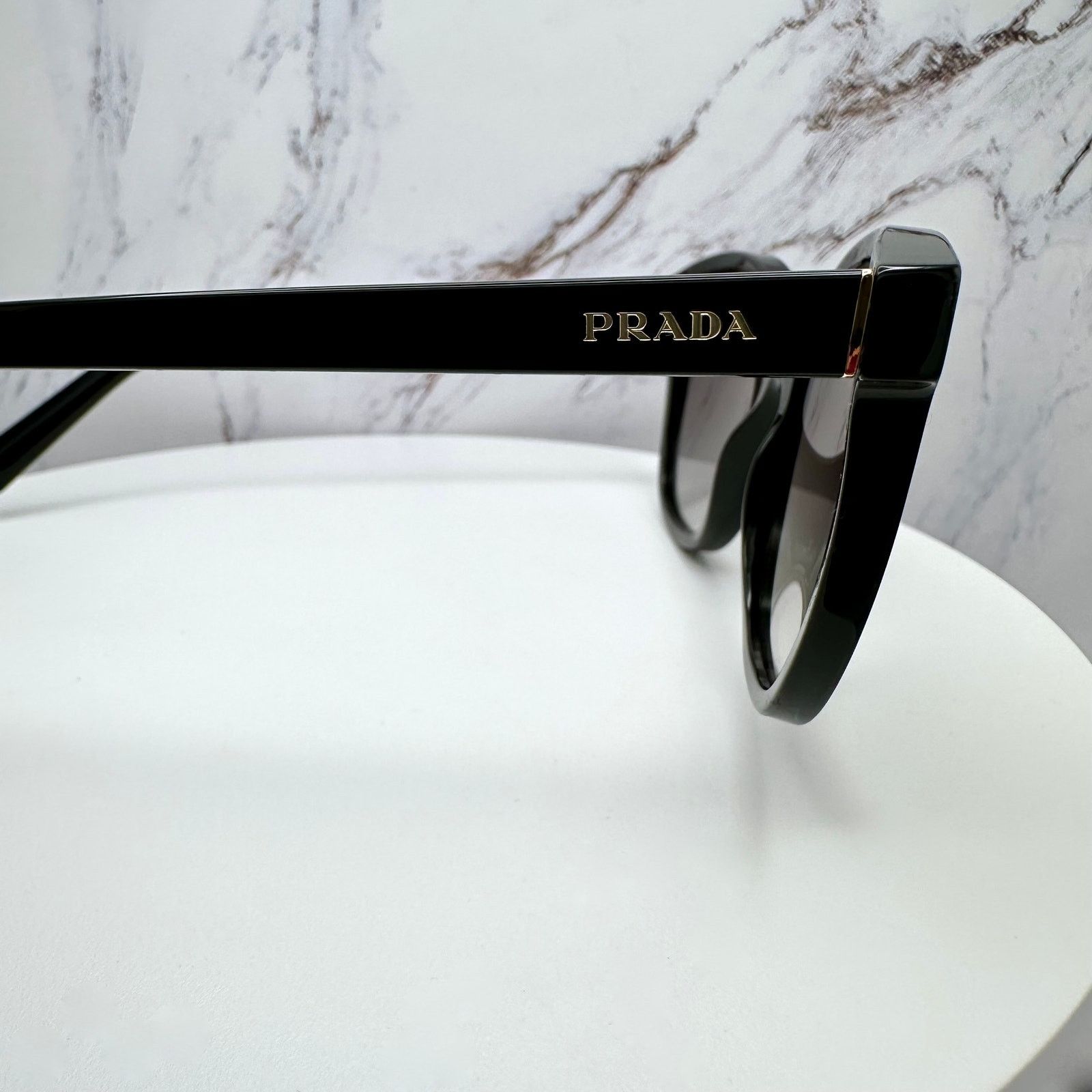 Prada New PRADA Sunglasses Black Gold Square Gray Lens Size ONE SIZE - 13 Thumbnail