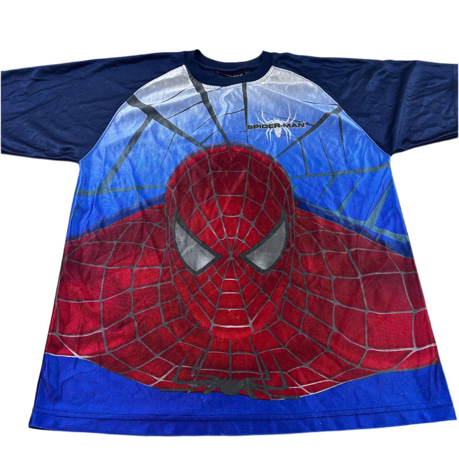 Sony Y2K 2004 Spider-Man 2 Movie Promo Shirt Blue/Multi Mens Sz L Size US L / EU 52-54 / 3 - 1 Thumbnail