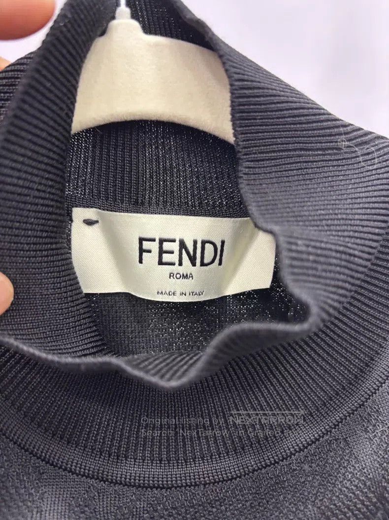 Fendi Fendi Black high-waisted full-print double-F mid-sleeve kn Size XS / US 0-2 / IT 36-38 - 3 Thumbnail