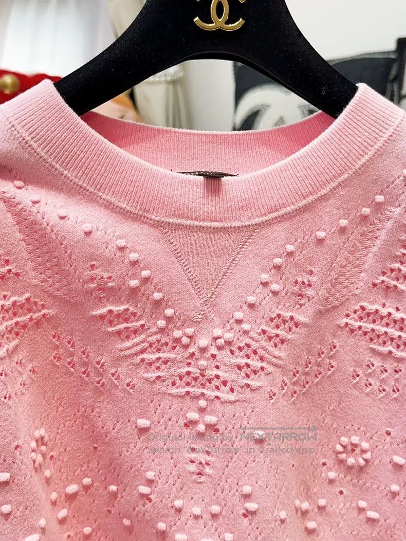 Chanel Chanel Pink hollow knit sleeveless Size S / US 4 / IT 40 - 4 Thumbnail