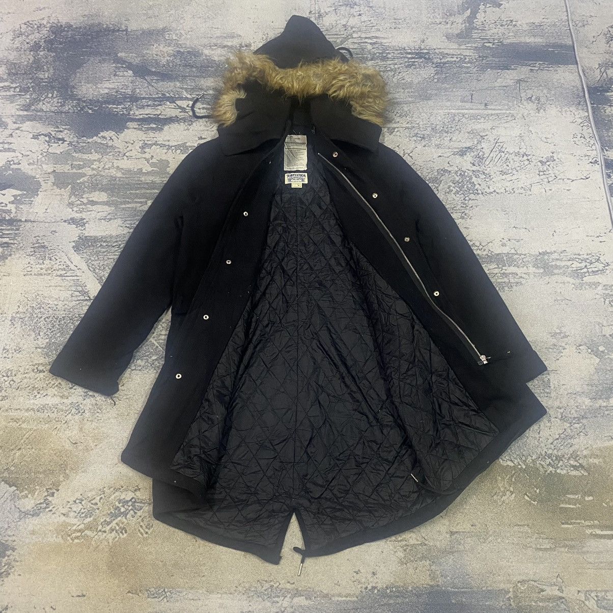 Vintage Vintage Temption Fluffy Fish Tail Black Military Jacket Size US M / EU 48-50 / 2 - 3 Thumbnail