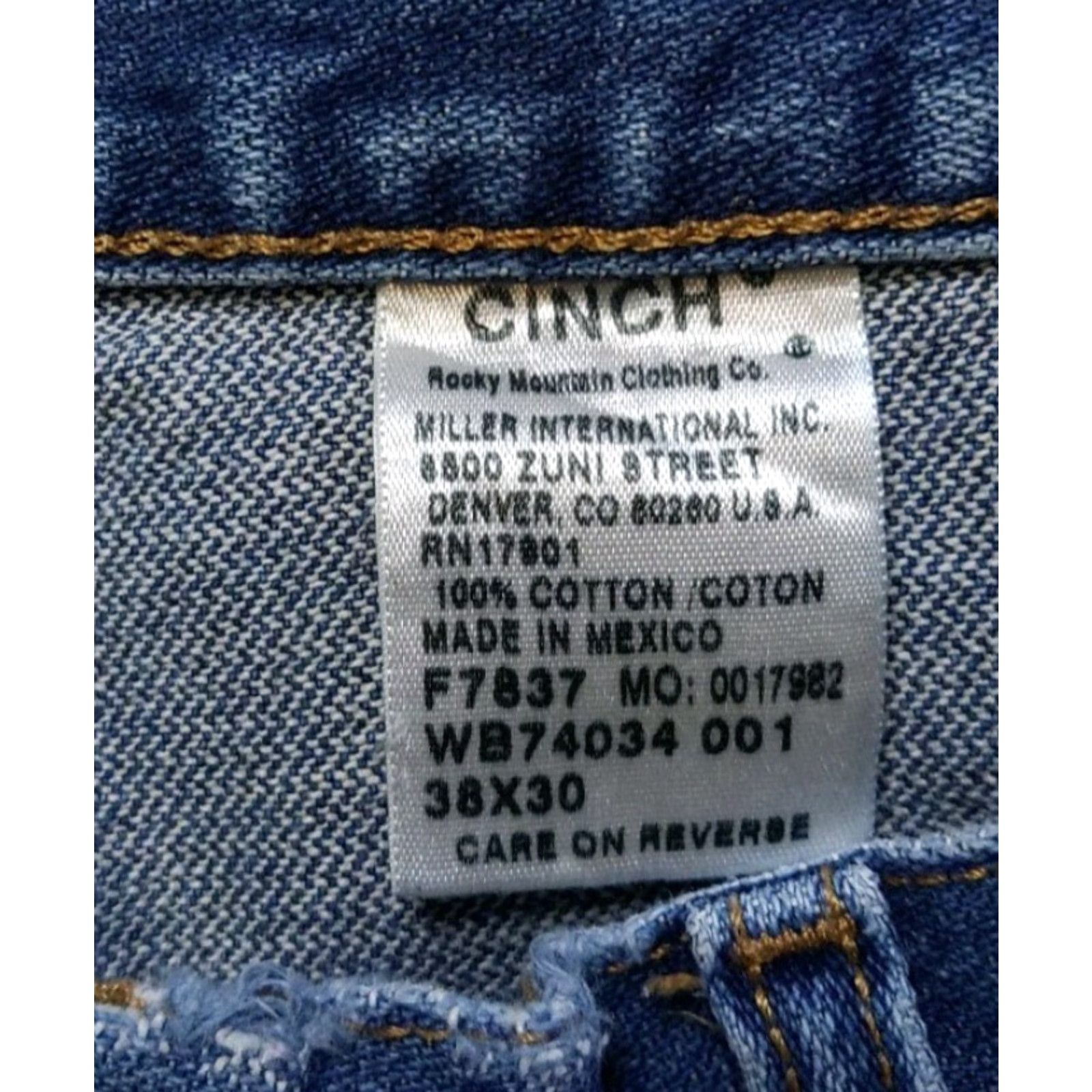 Vintage Cinch Rocky Mtn Jeans Western Blue Regular 38X30 Denim 5-Pocket Jeans Men's Size 38 Medium Wash Jeans Size US 38 / EU 54 - 5 Thumbnail