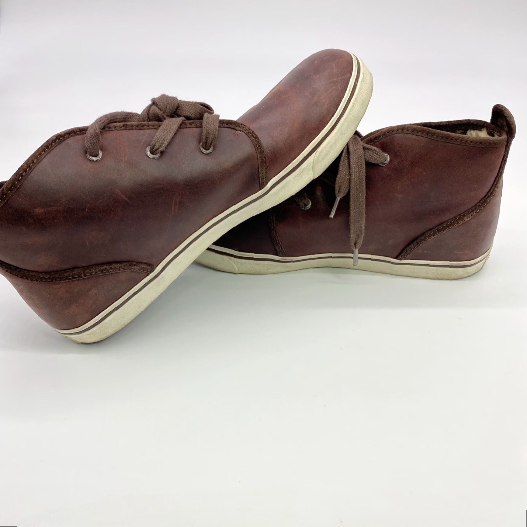 Ugg UGG MENS BOOT Leather Brown Chukka Lace Up 3-Eye Mid-Calf Leighton Breathable Comfort SZ 12 Mens Shoes Size US 12 / EU 45 - 5 Thumbnail