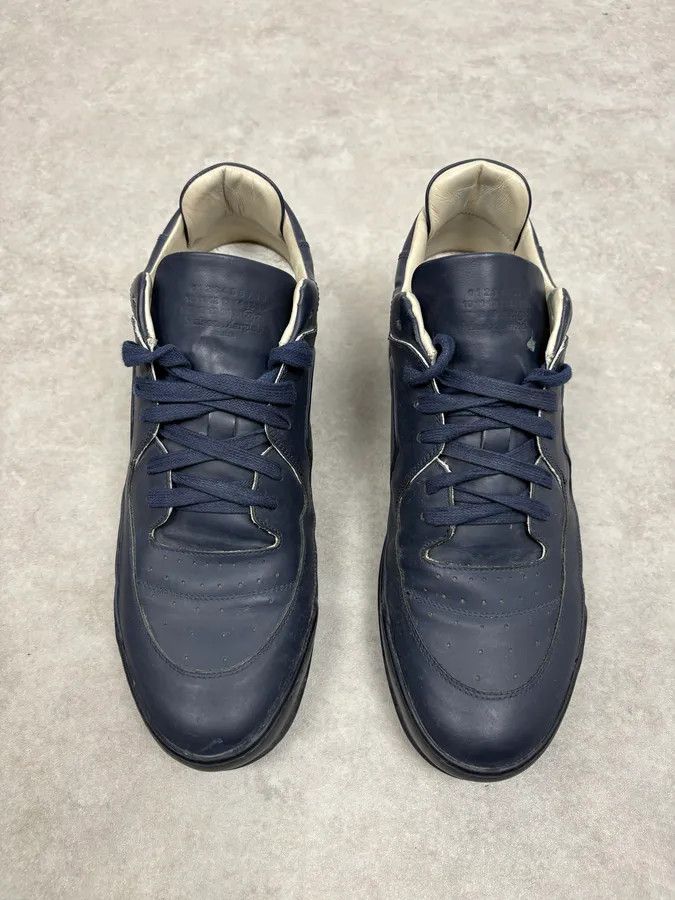 Maison Margiela Maison Margiela Navy Leather Sneakers Size US 12 / EU 45 - 2 Thumbnail