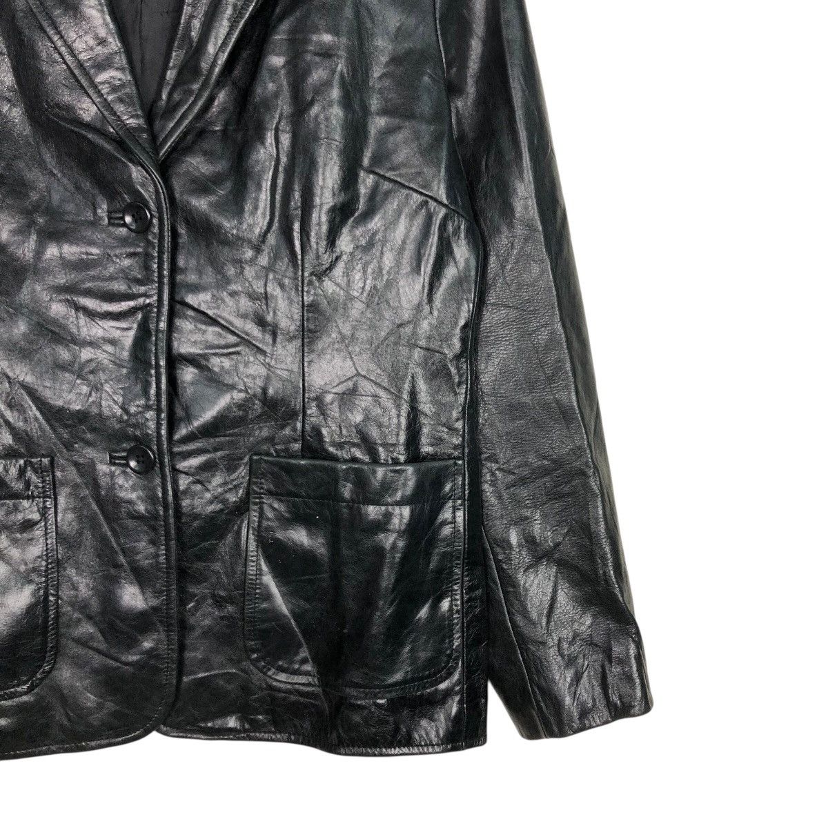 Japanese Brand 📌Rich Black Vintage Biker Leather Jacket Gap Issey Miyake Size US XS / EU 42 / 0 - 6 Thumbnail