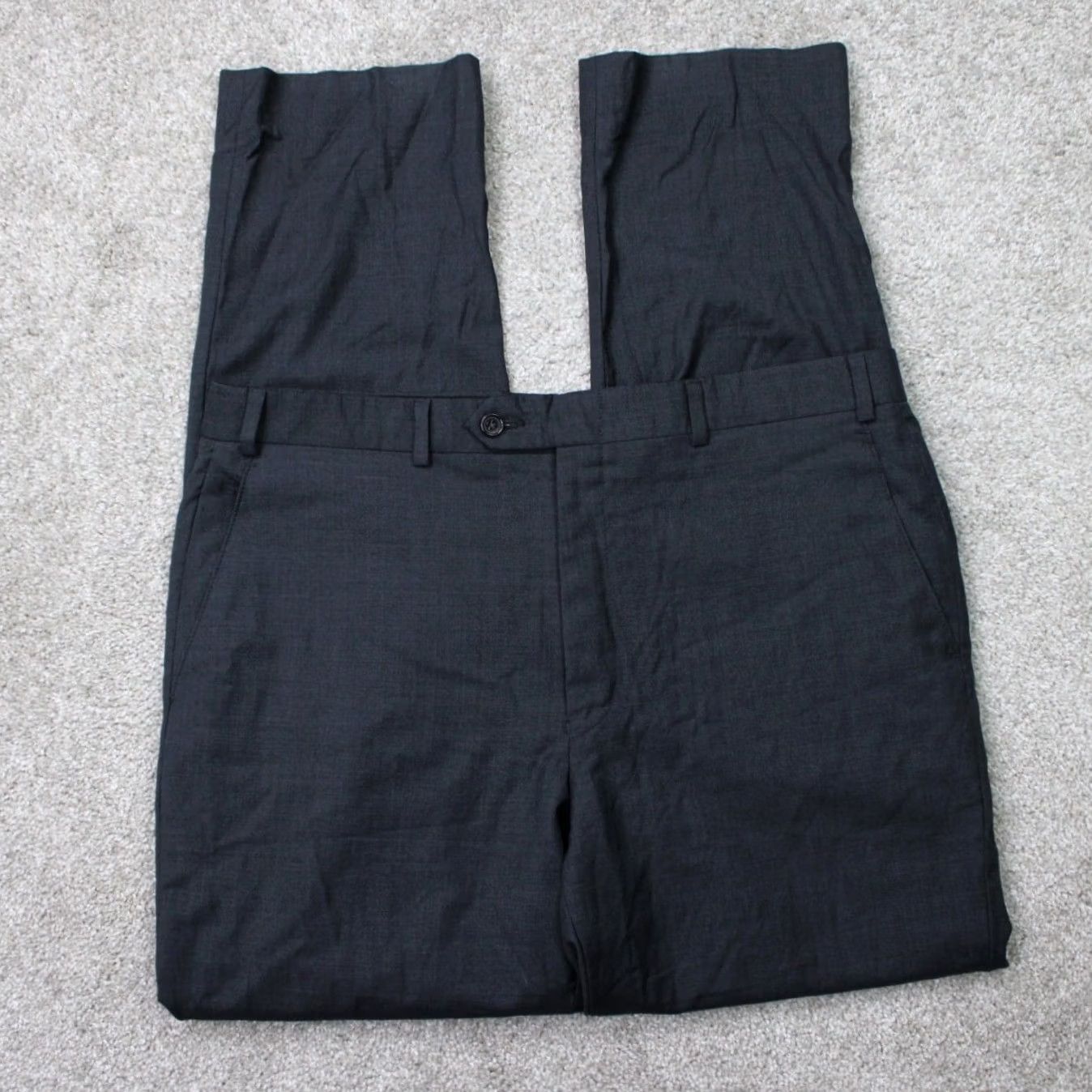 Ralph Lauren LAUREN Ralph Lauren Dress Pants Mens 36x32 Gray 100% Wool Flat Front Straight Fit Regular Pants Size US 36 / EU 52 - 2 Thumbnail