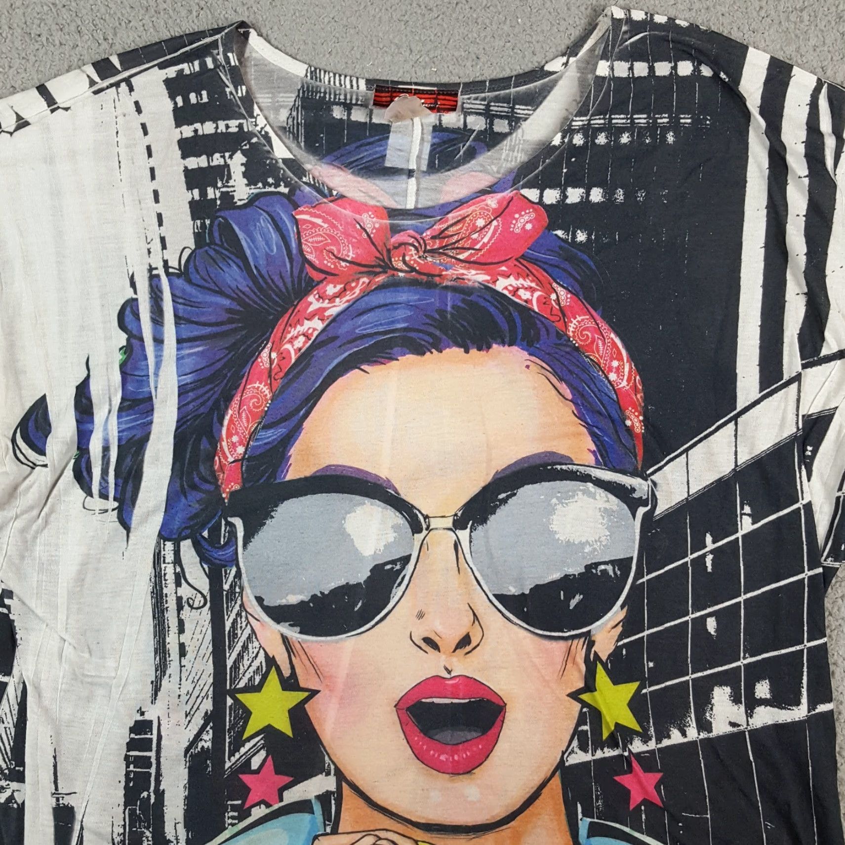 Rainbow VINTAGE Hollywood City Girl Women's Size L Sun Glasses Movie Star T Shirt Top Size L / US 10 / IT 46 - 2 Thumbnail