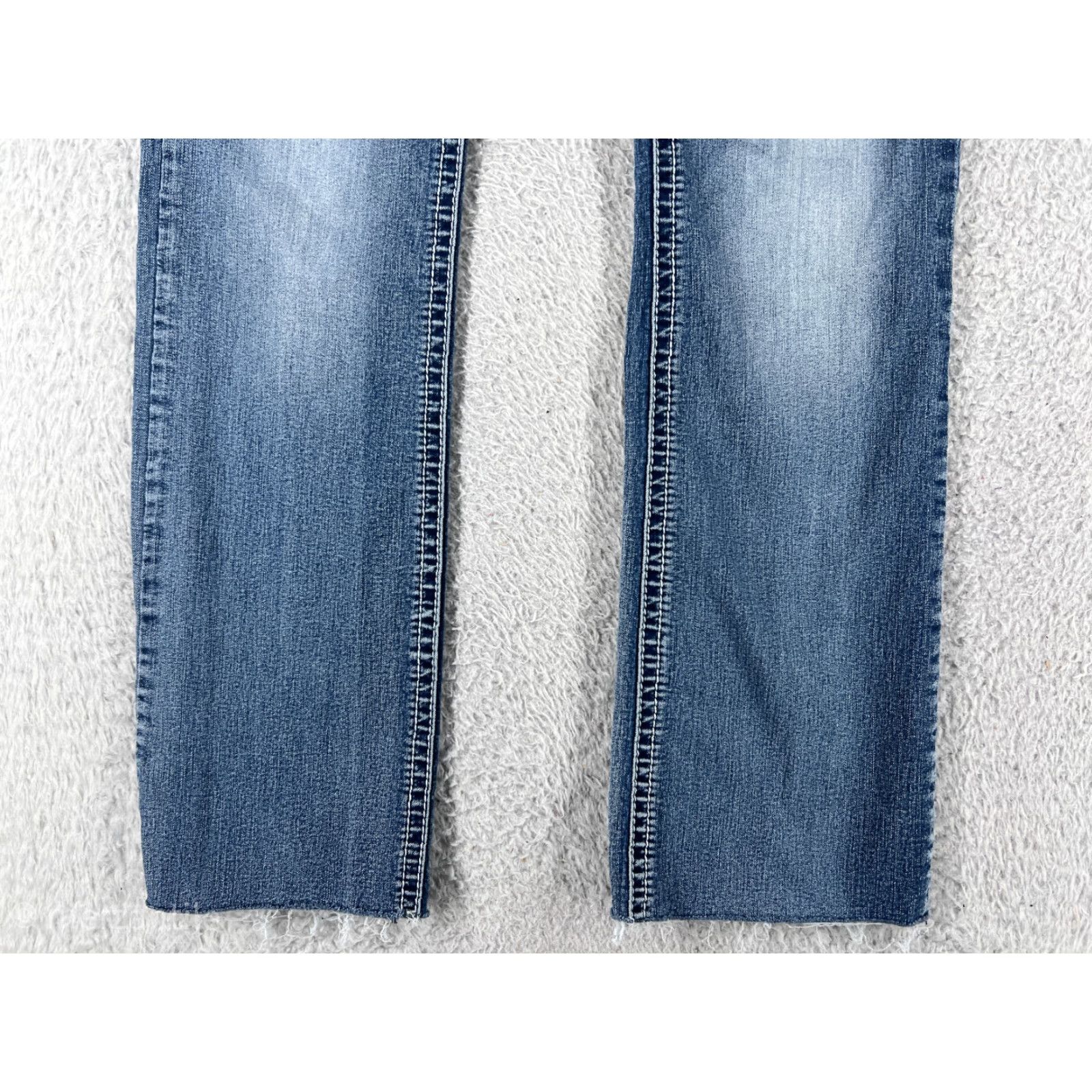 Denime Vintage Rue Women's Blue Denim Bootcut Jeans Size 6 Distressed Stretch 28in Inseam Size 28" / US 6 / IT 42 - 4 Thumbnail