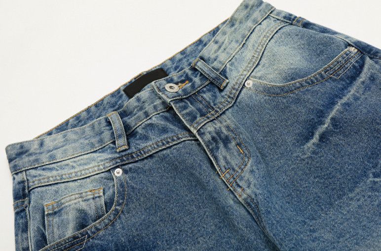 Vintage American retro lightning loose washed curved jeans y2k Size US 32 / EU 48 - 3 Thumbnail